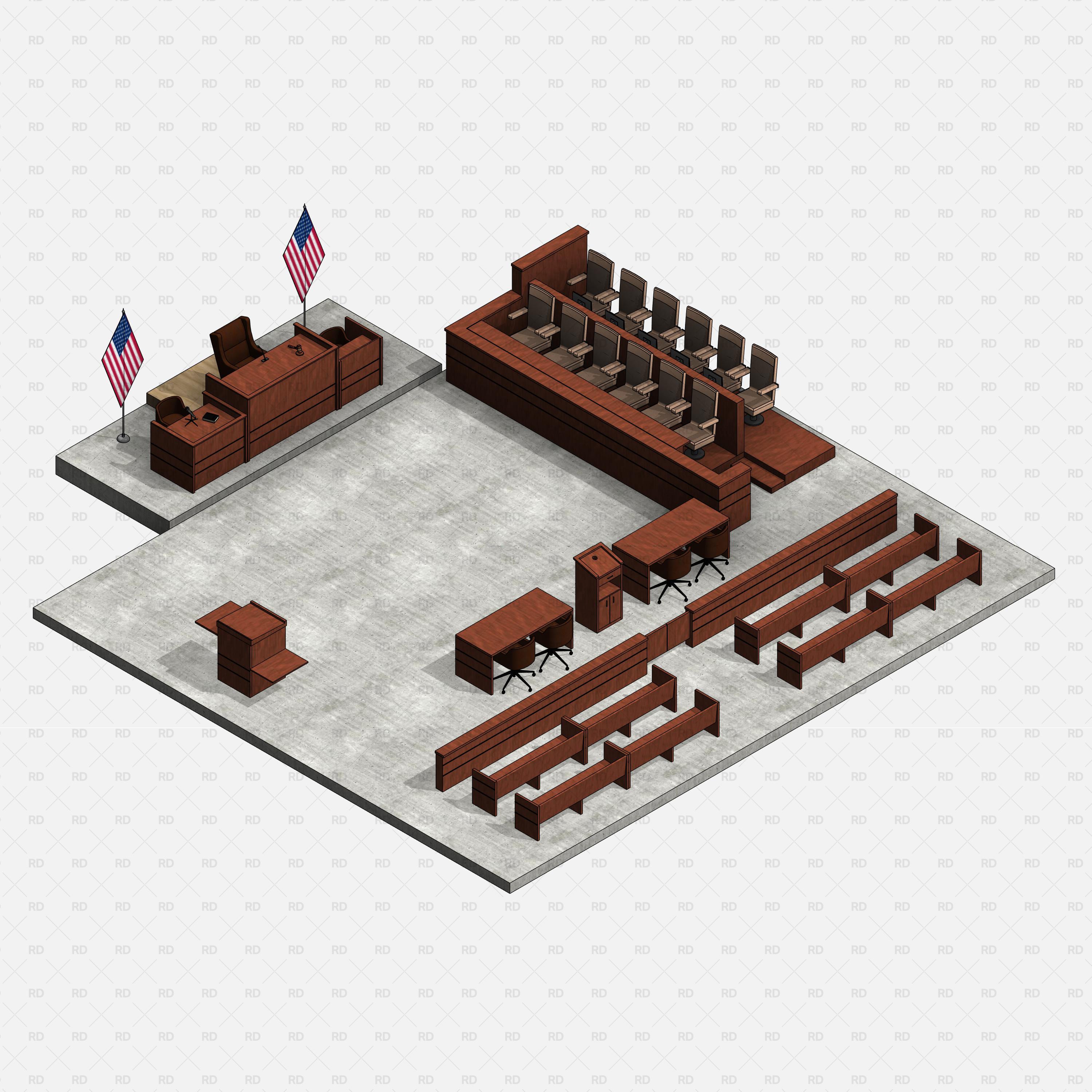 revit courtroom furniture