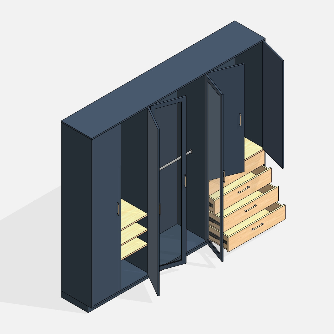 Revit Bedroom Wardrobes families download parametric 