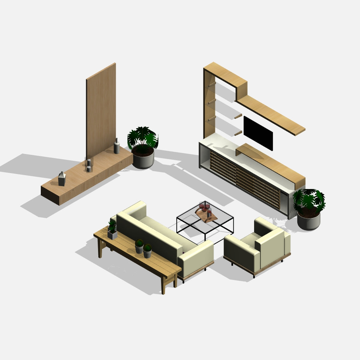 revit living room furniture