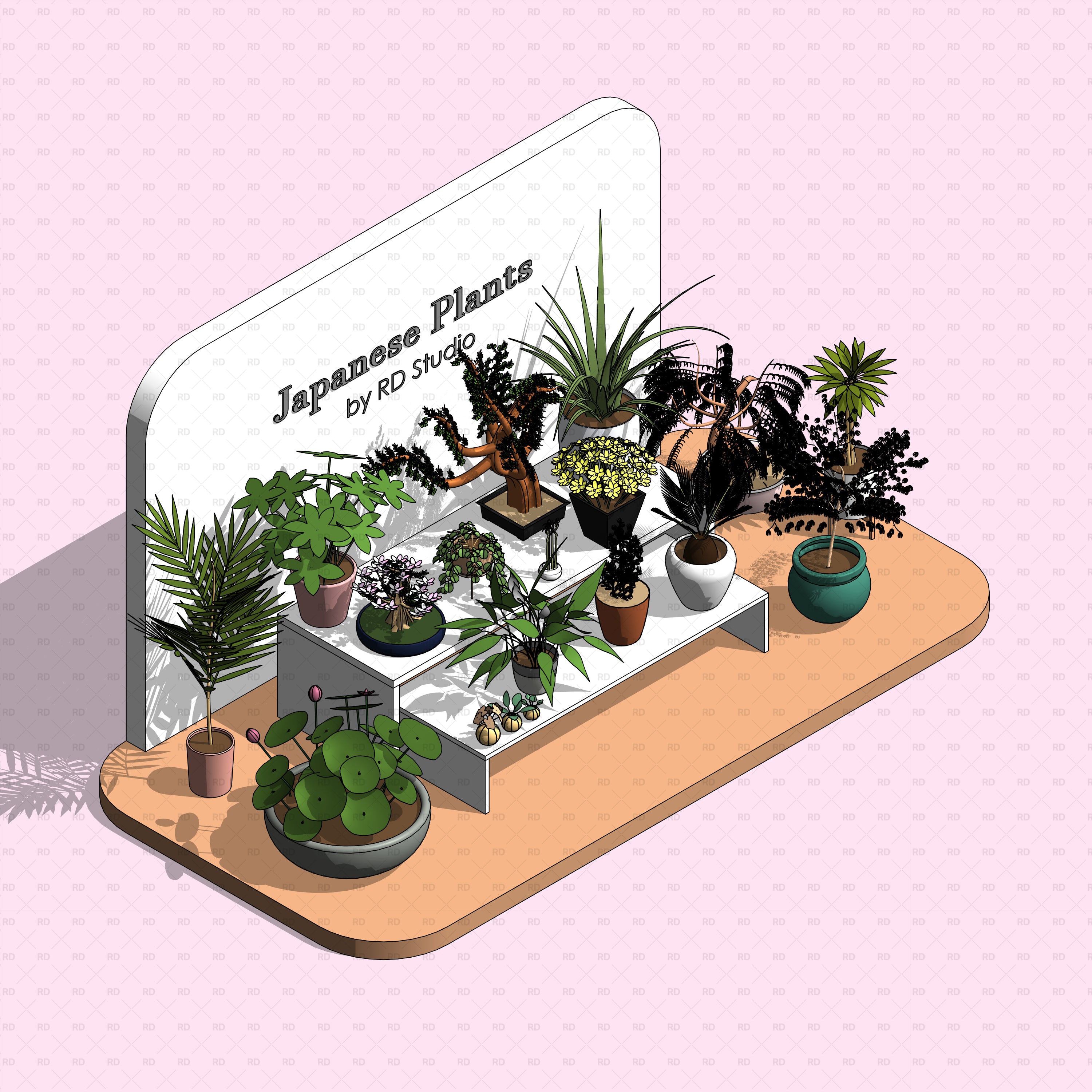 realistic japanese plants for revit