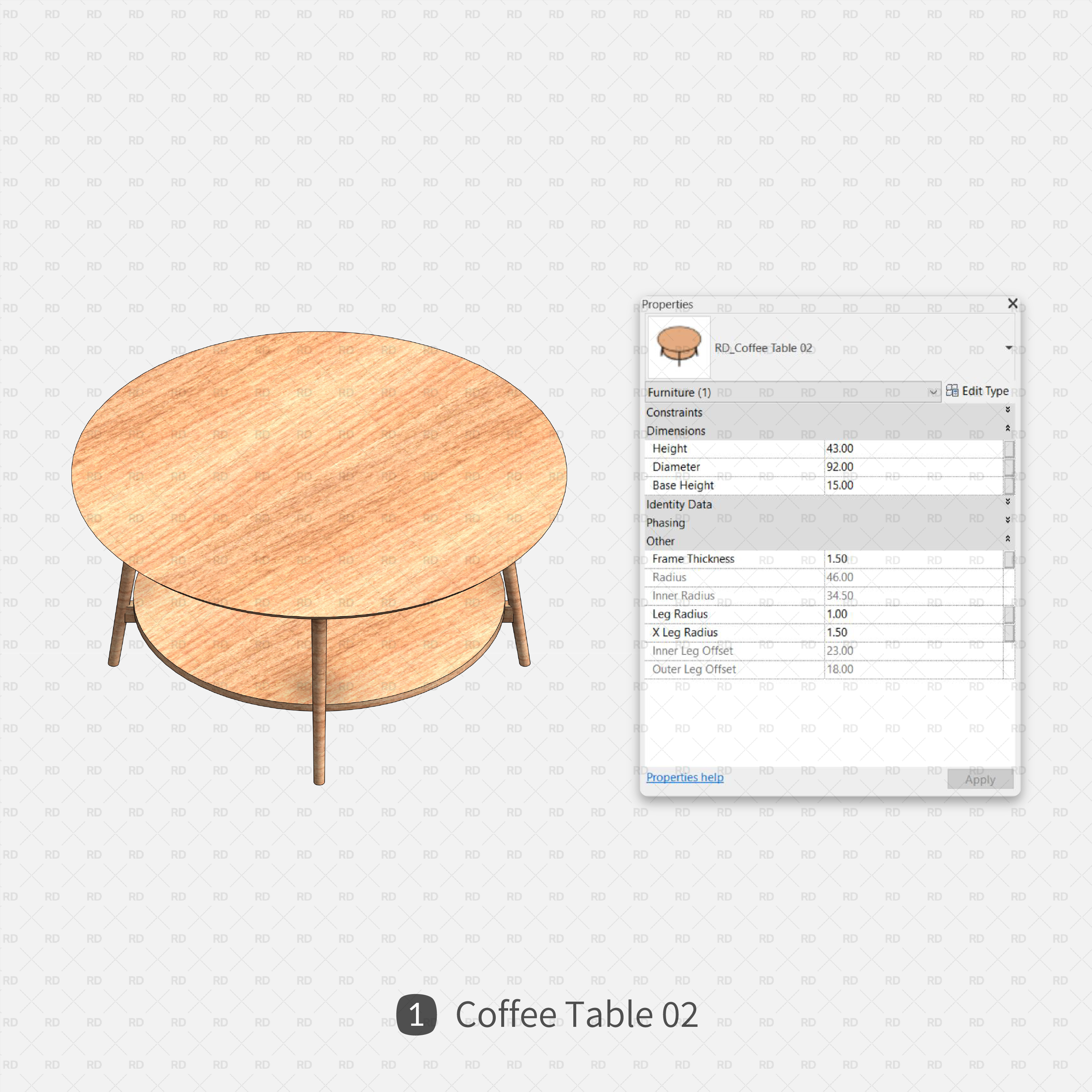 download revit modern coffee table