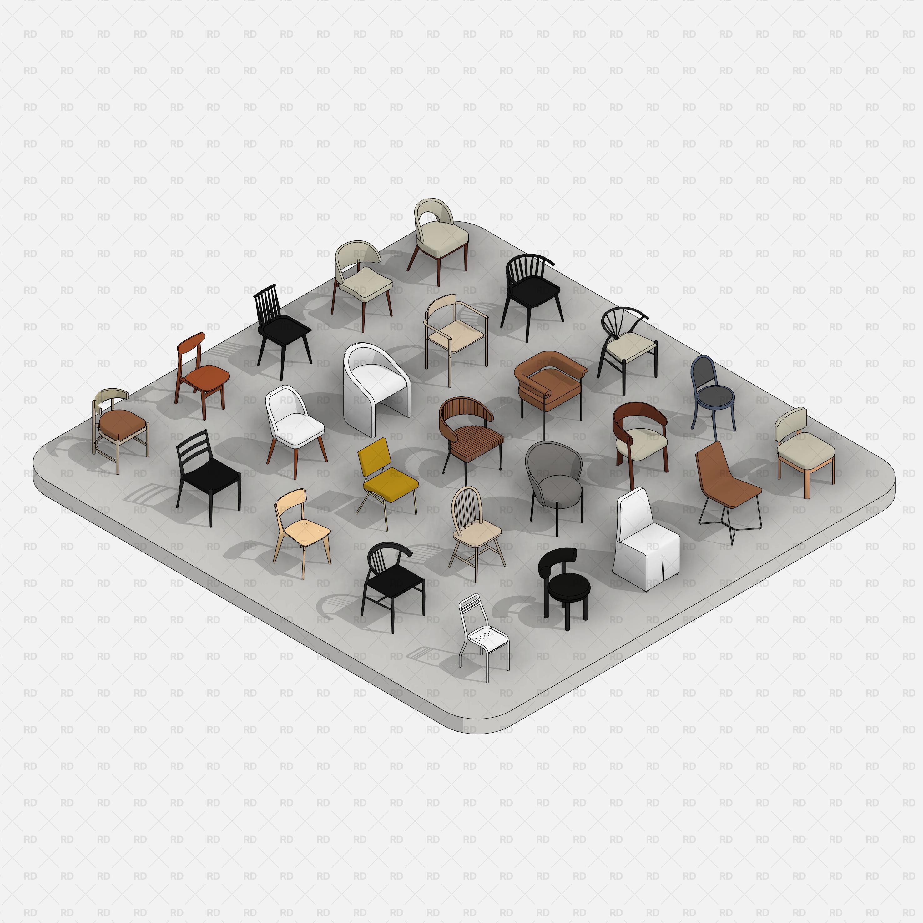 Download Free Revit Dining Chair | Furniture Families | RD Studio