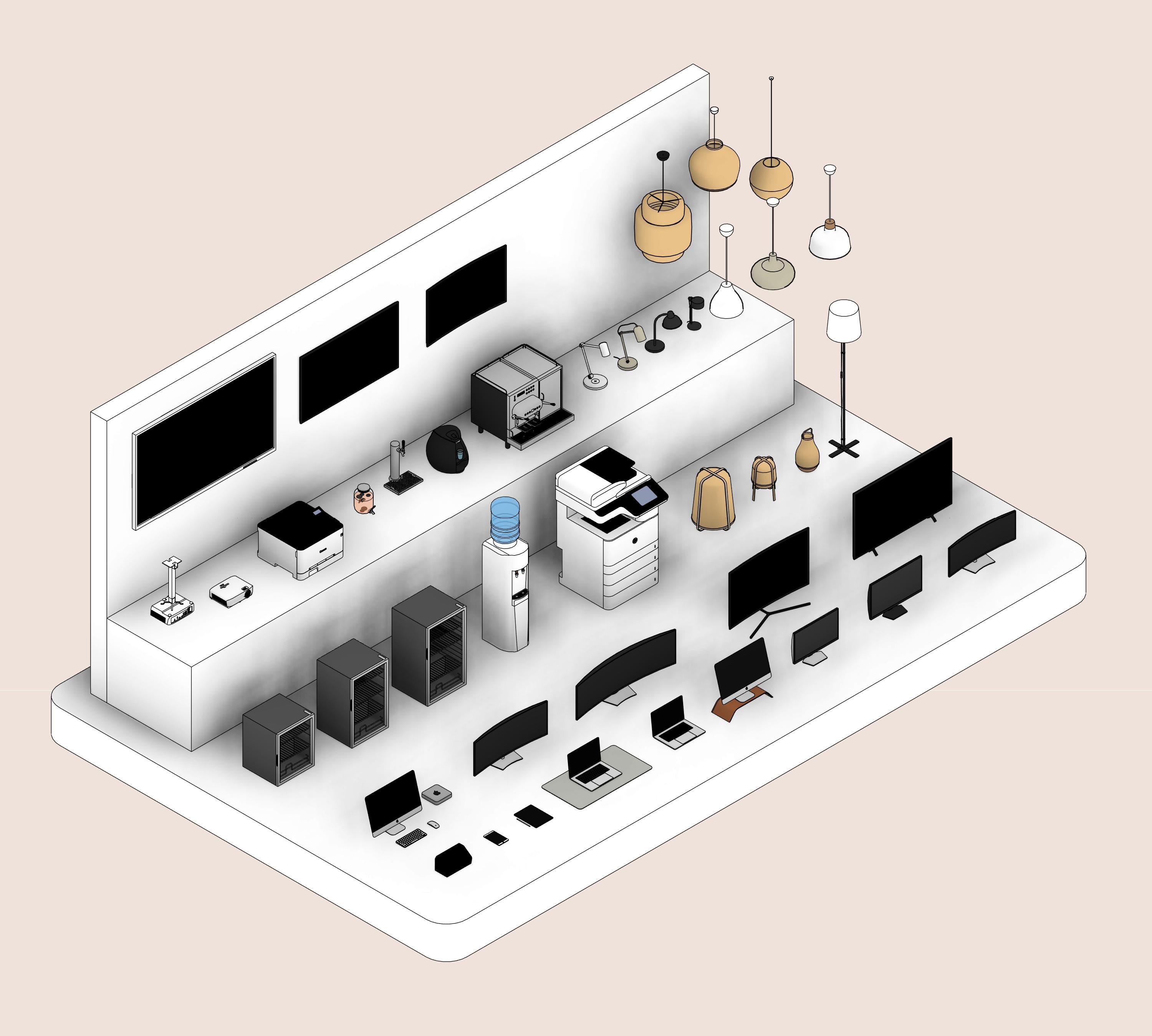 revit office electrical equipment