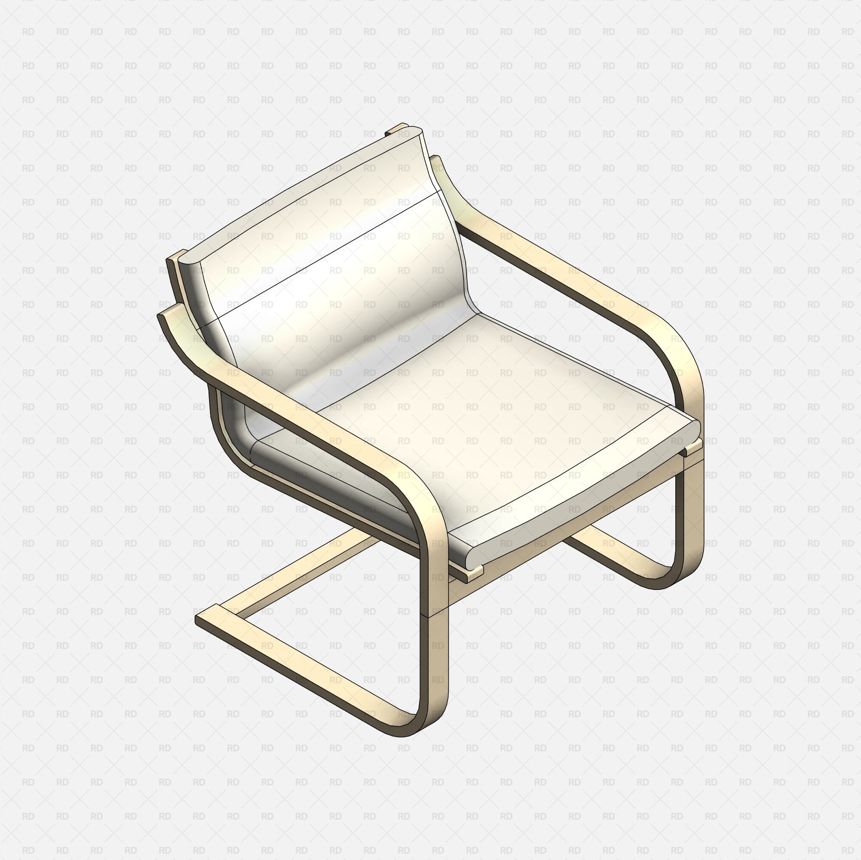 Revit IKEA POÄNG Low-back Armchair download free 