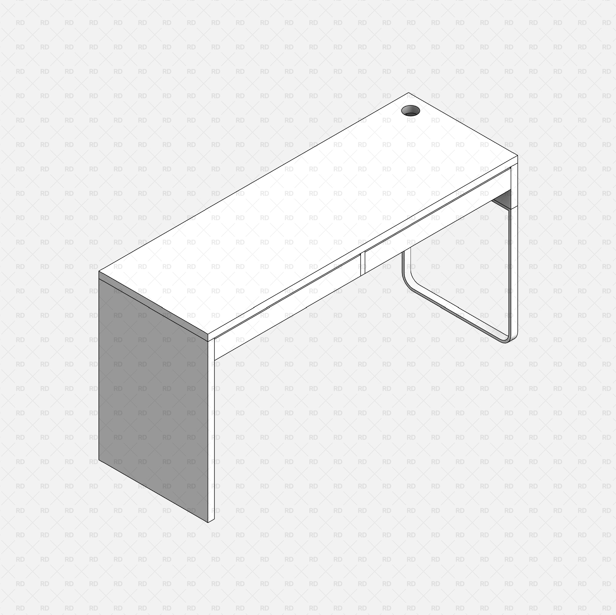 free download Revit IKEA MICKE Desk with two drawers family 