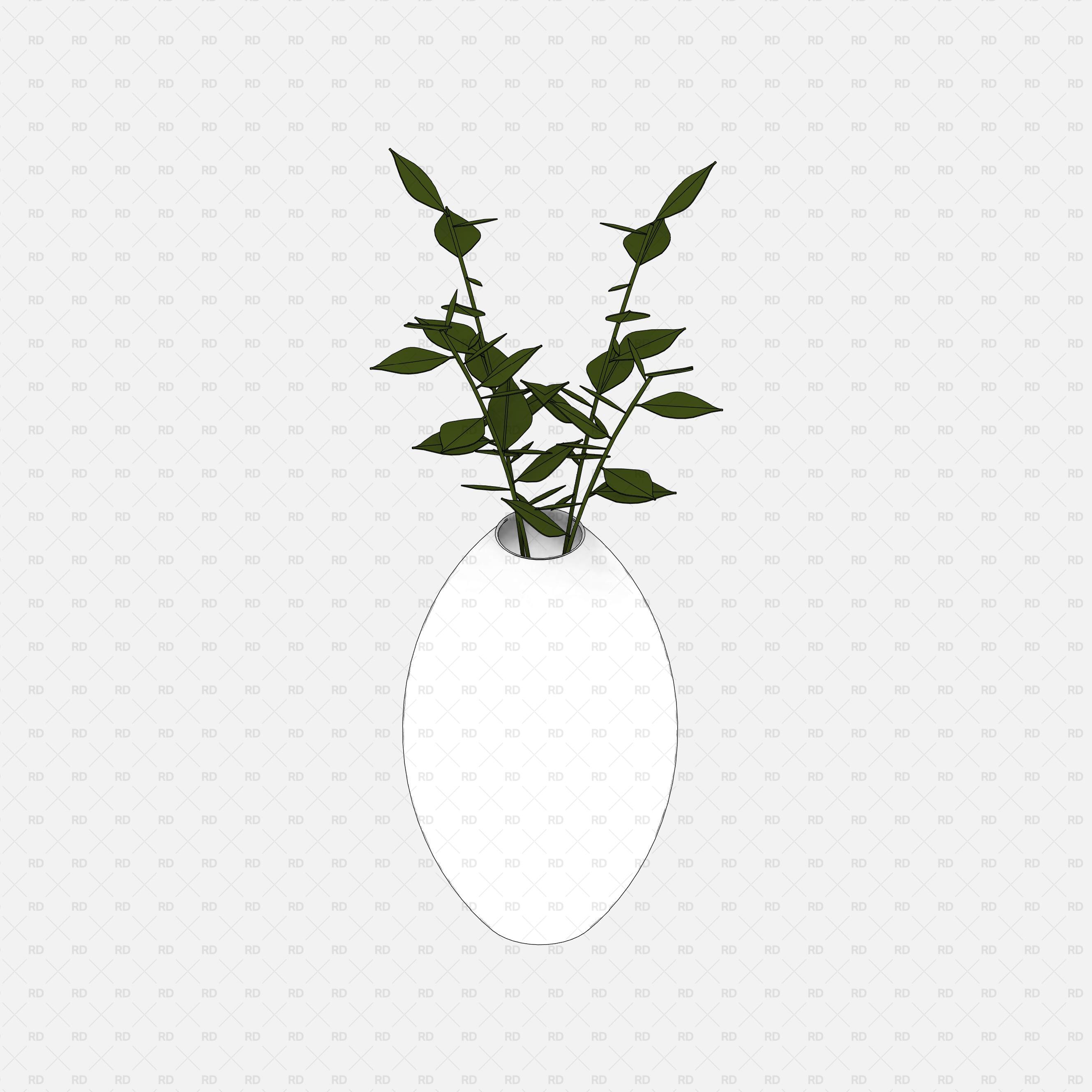 download free revit family decorative vase plant 