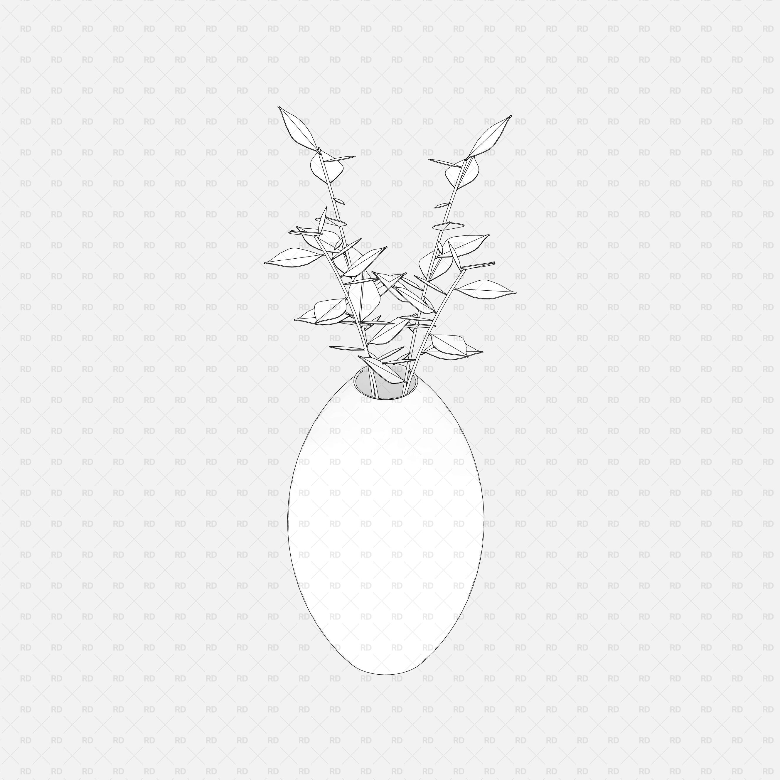 download free revit family decorative vase planting 