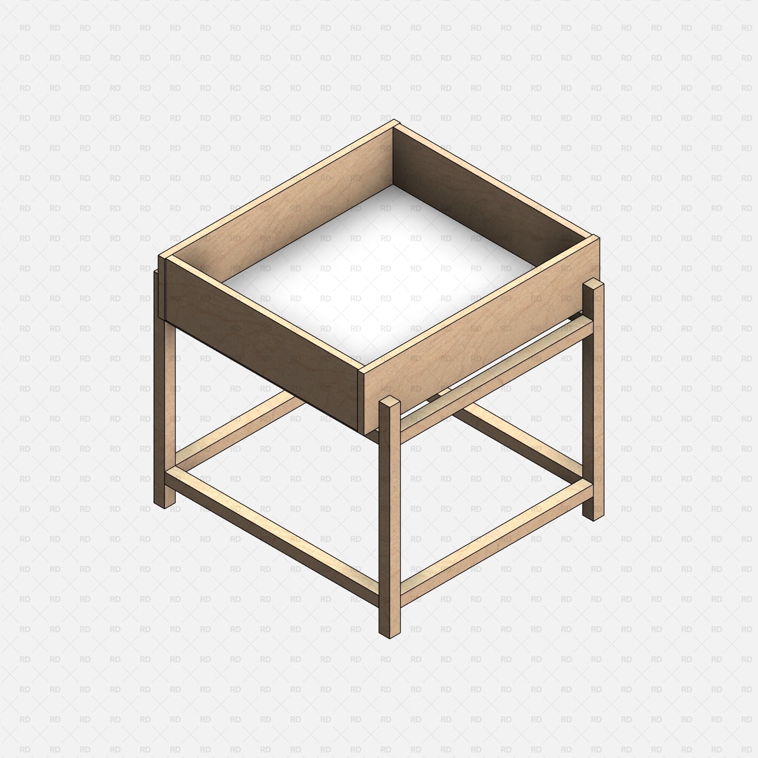 Revit Plant Stand download free family rectangular 3d bim object