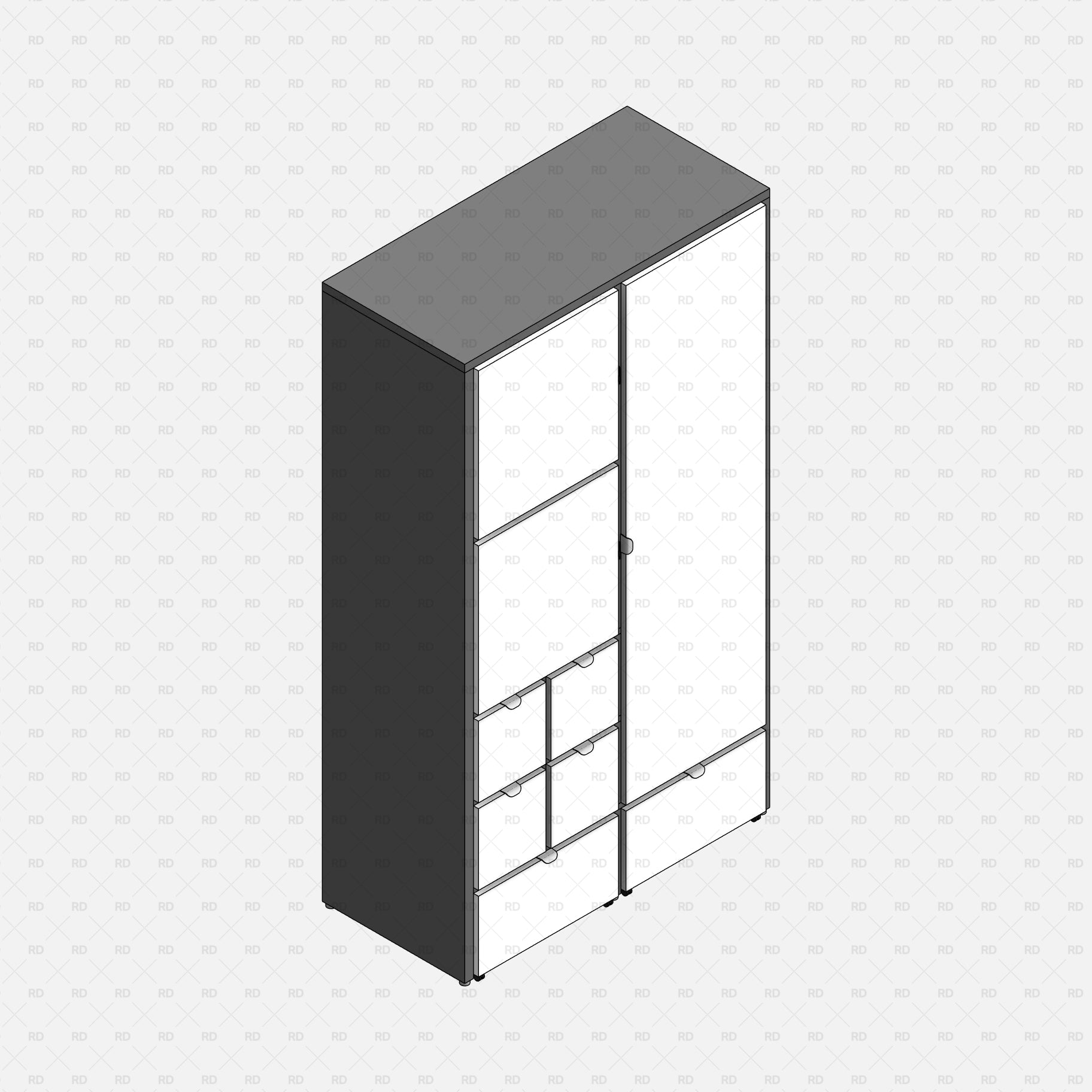 Revit IKEA VISTHUS Wardrobe Family with double door free download bim object blocks 