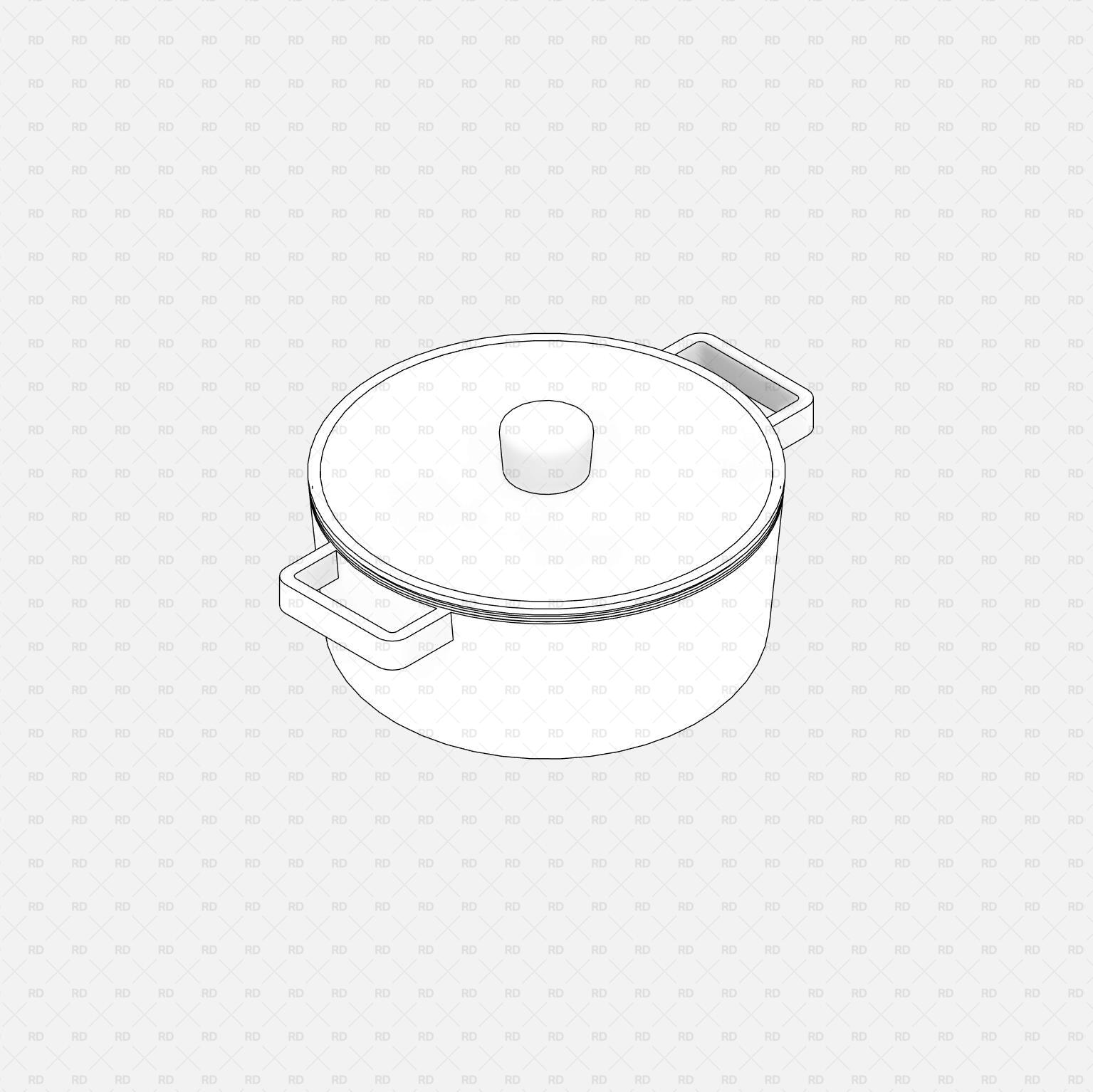 Free Revit Cookware cooking Pot Family download bim object kitchen