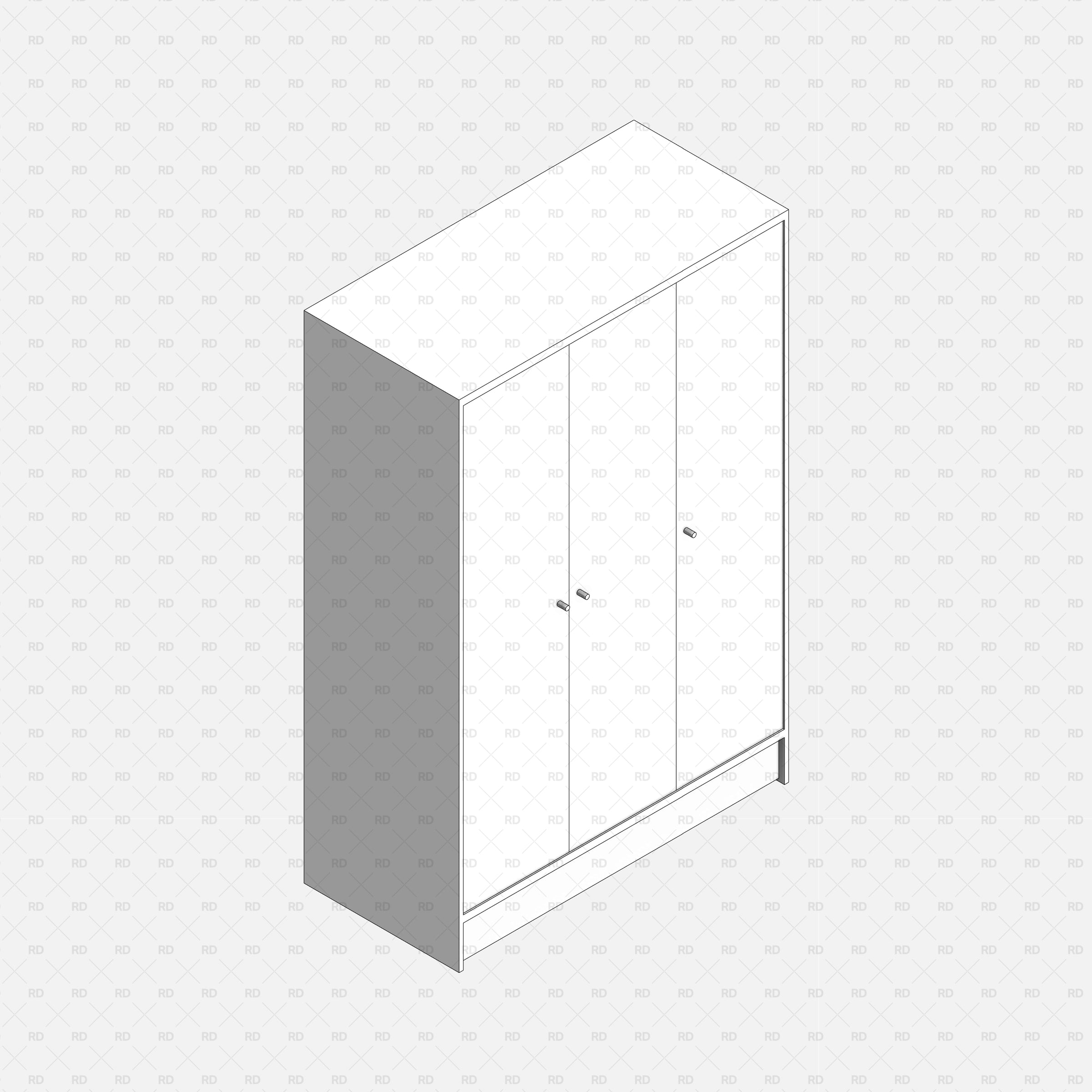 download free Revit family IKEA KLEPPSTAD Wardrobe with 3 doors 