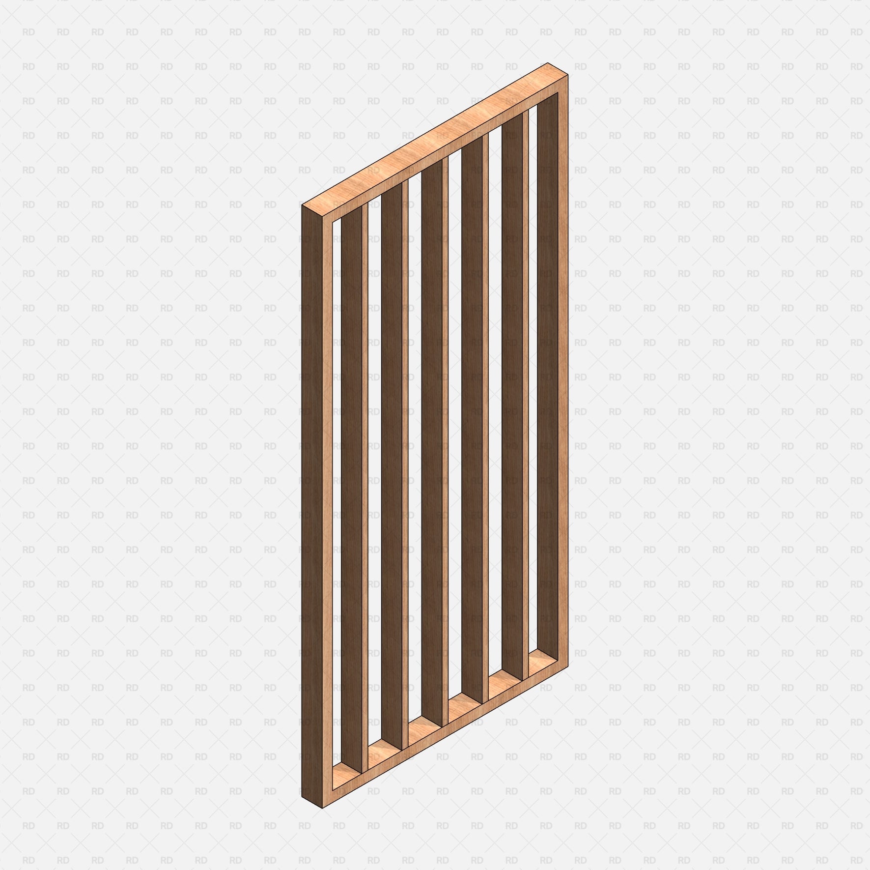 Download Free Revit space divider wood vertical Wall Family