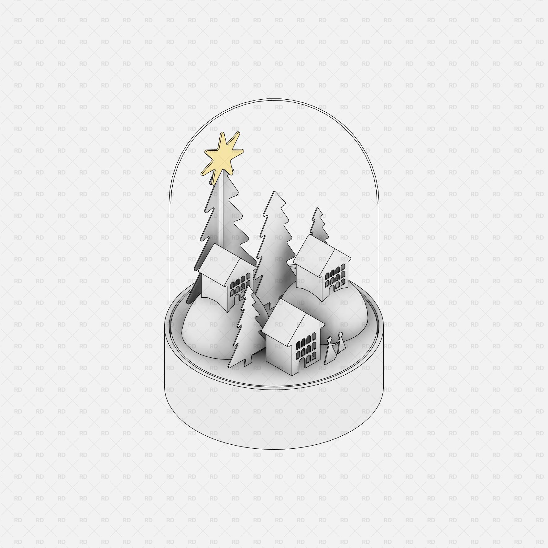 Revit Christmas Village Dome Table Decoration