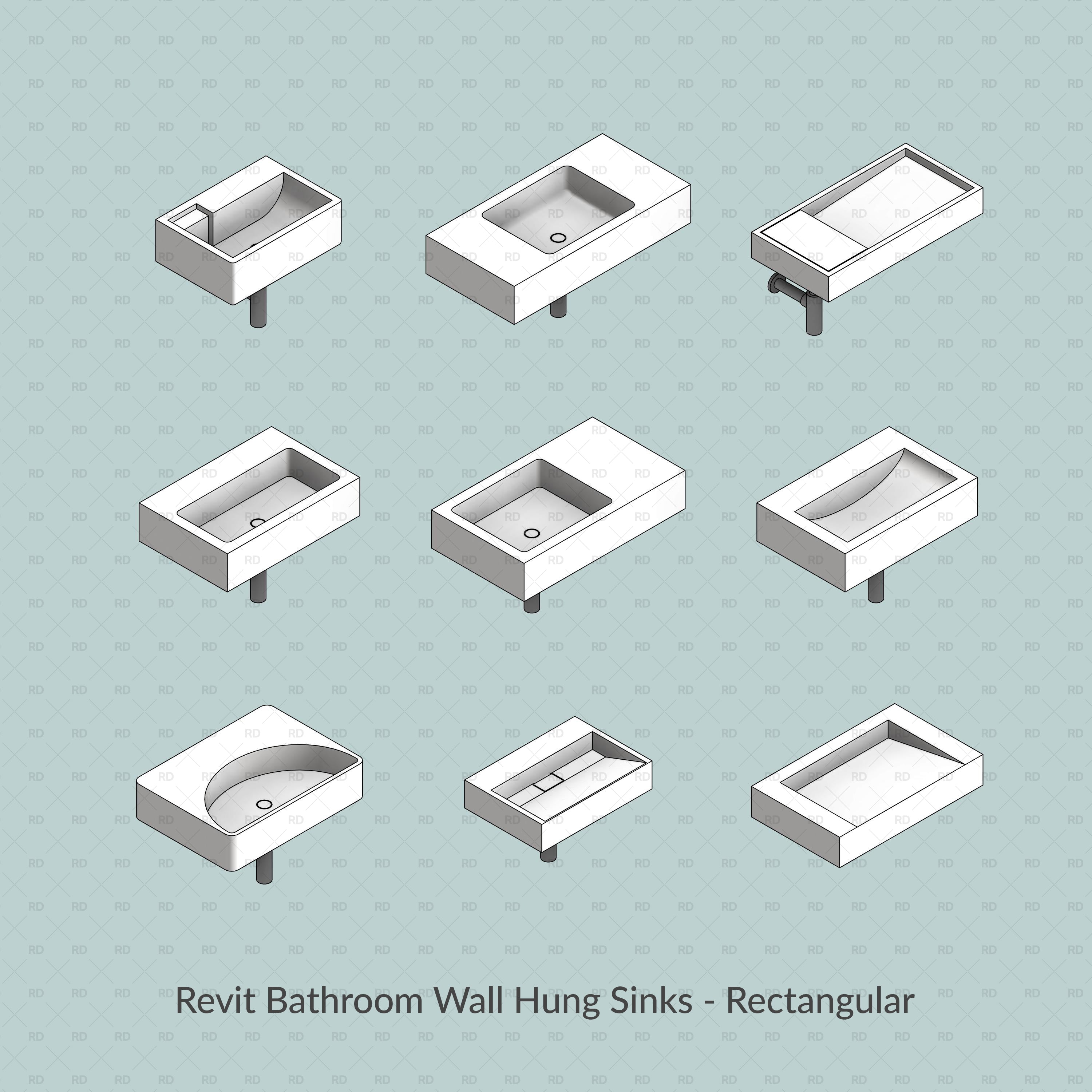 Revit Bathroom Sinks wall hung