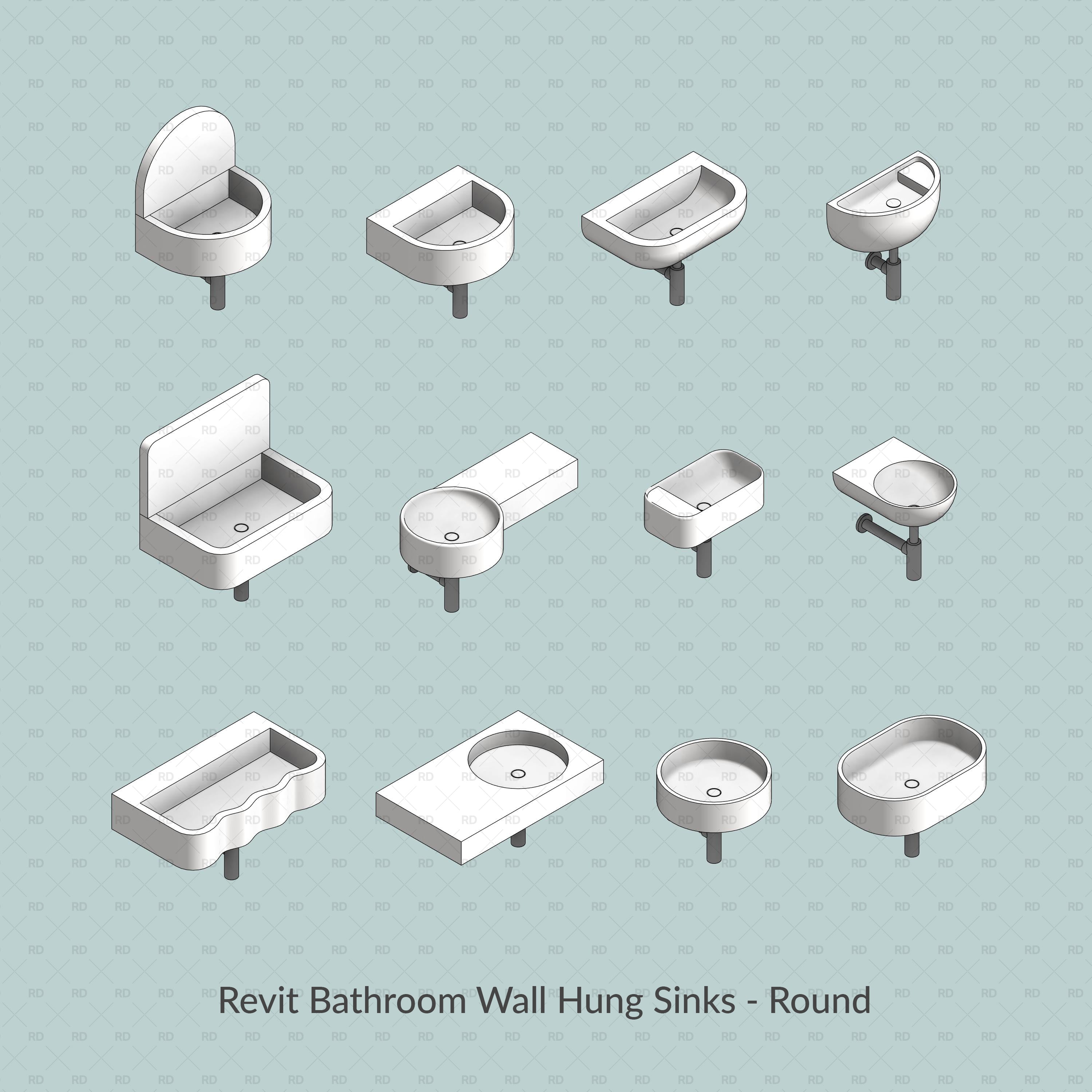 Revit Bathroom Sinks round