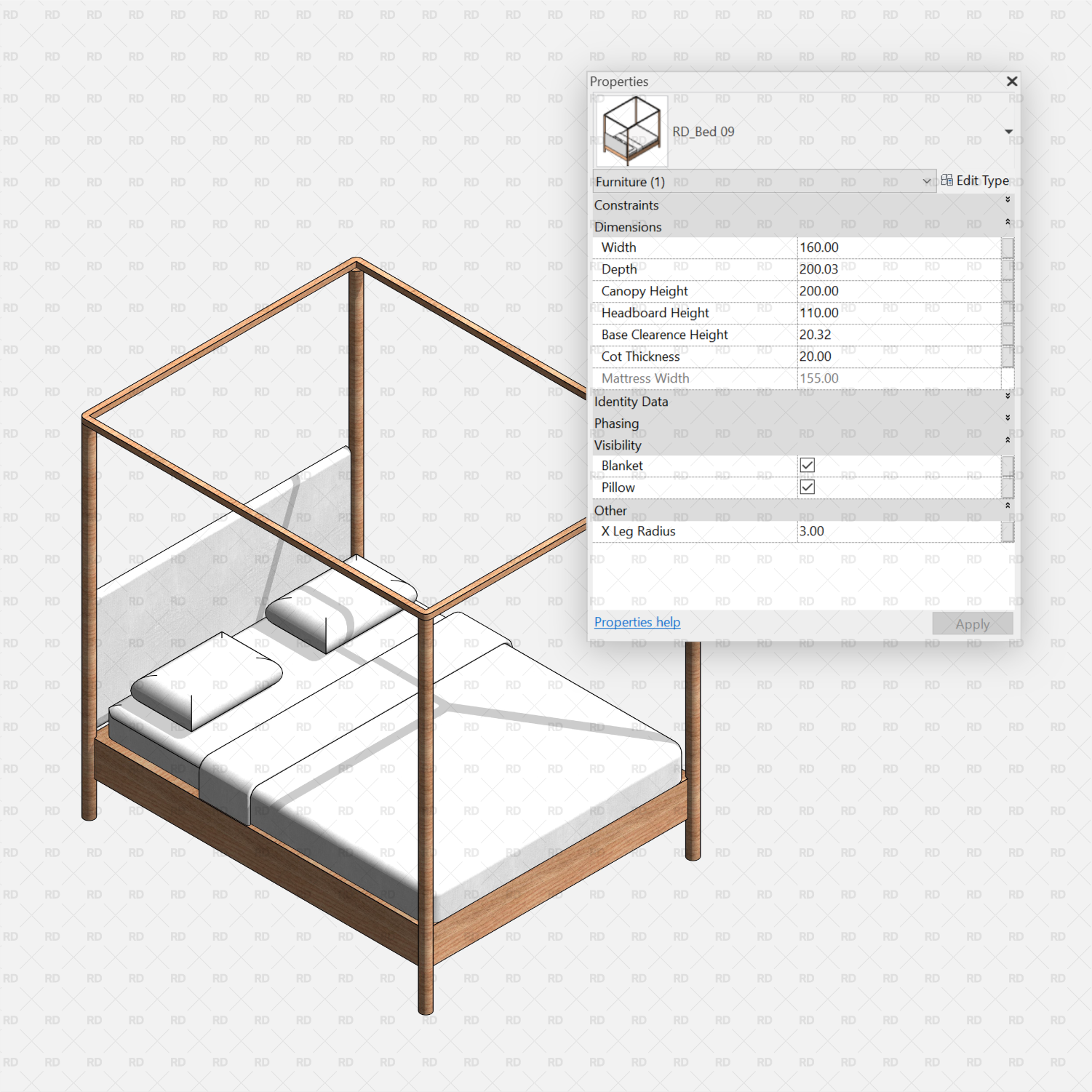 download revit canopy bed