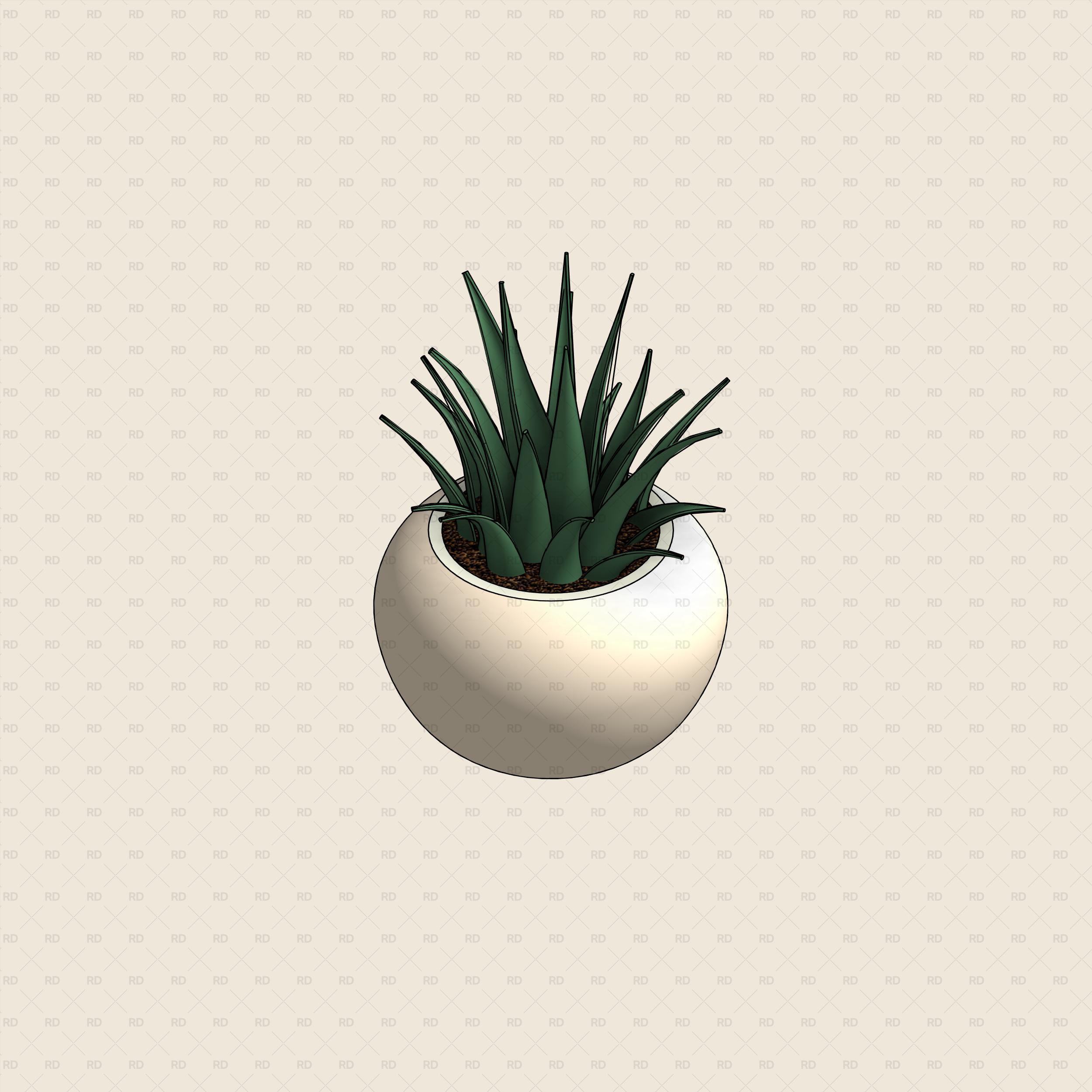 Revit Family of Interior Potted Plant