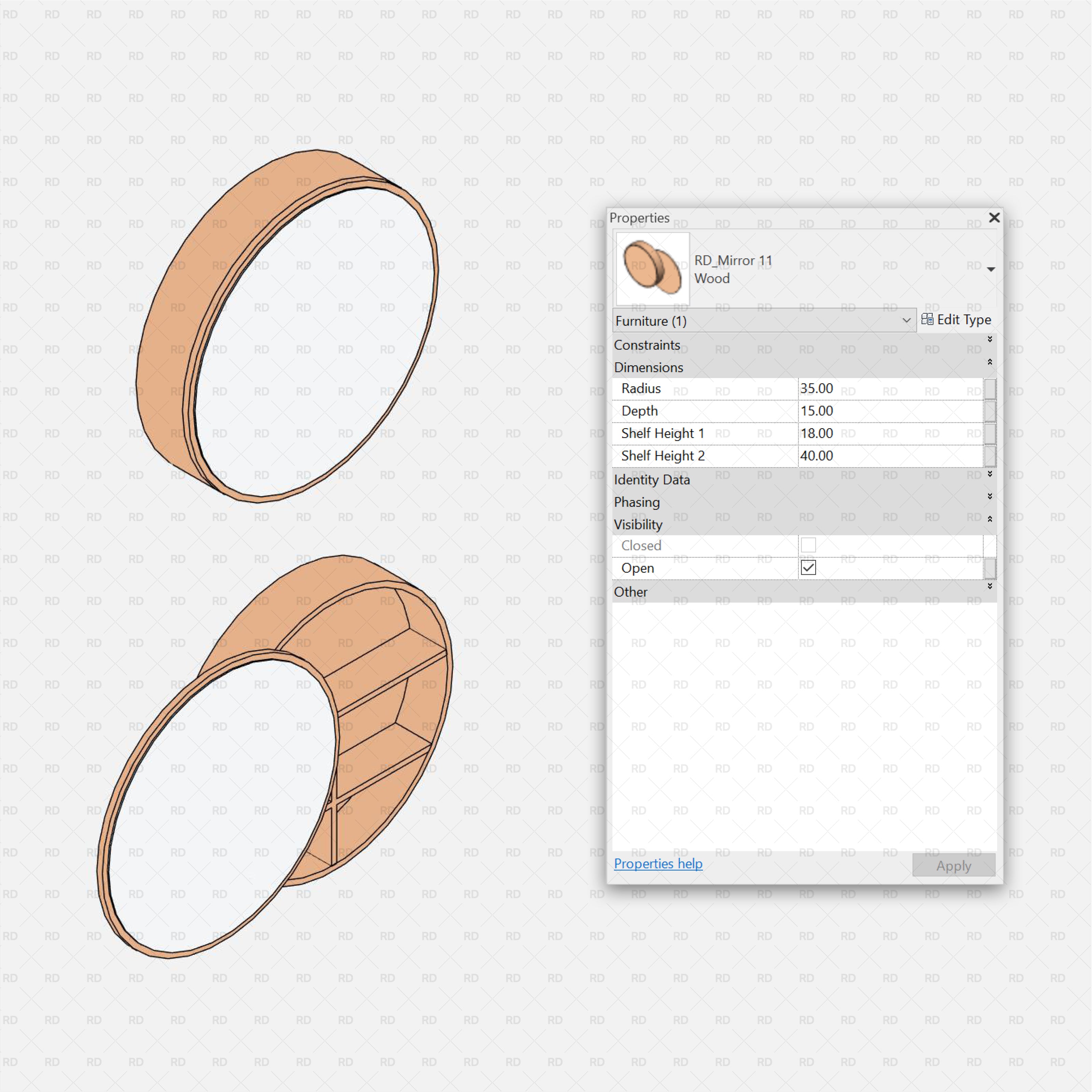 Miroirs Revit