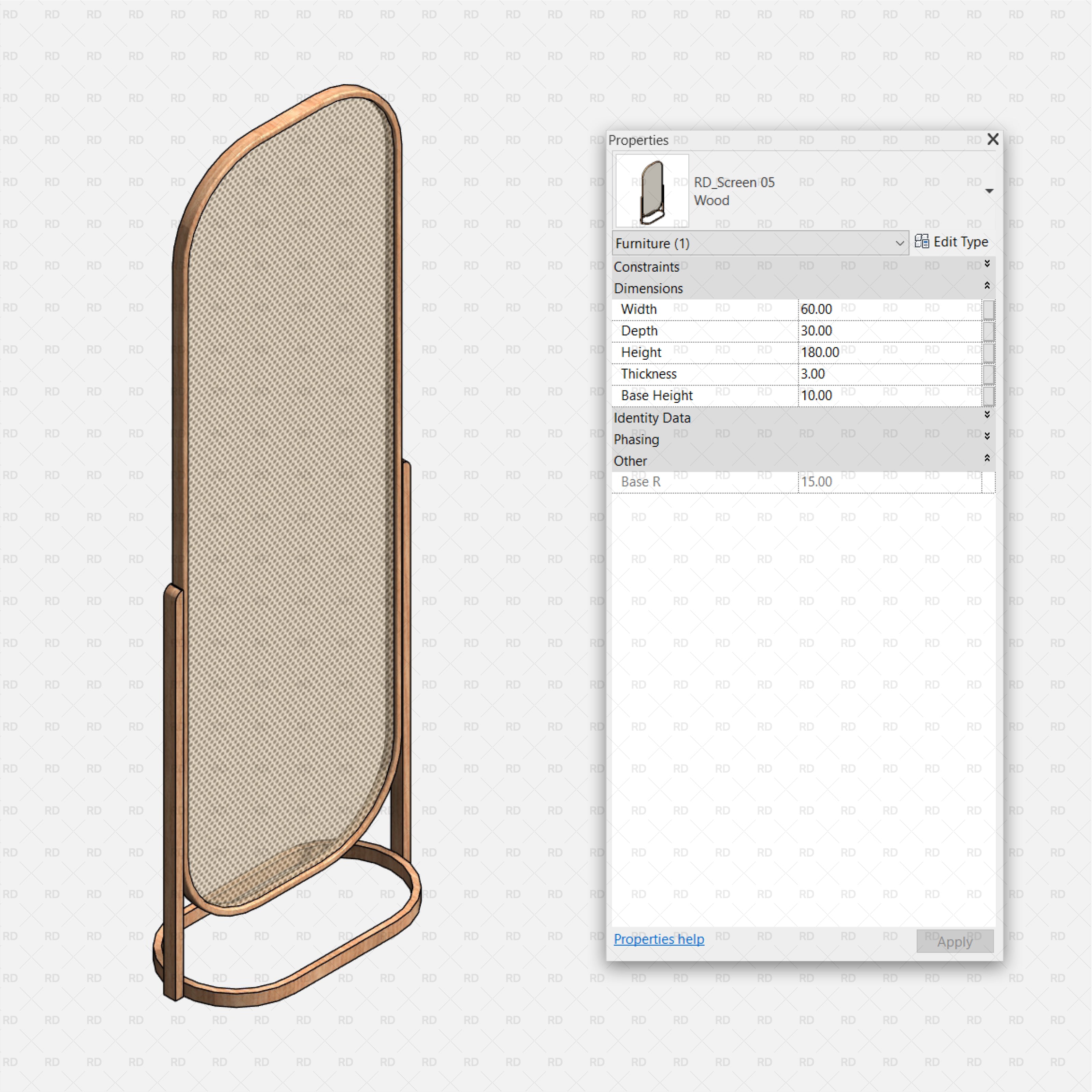 Open Frame Divider with Angular Lines revit family download 