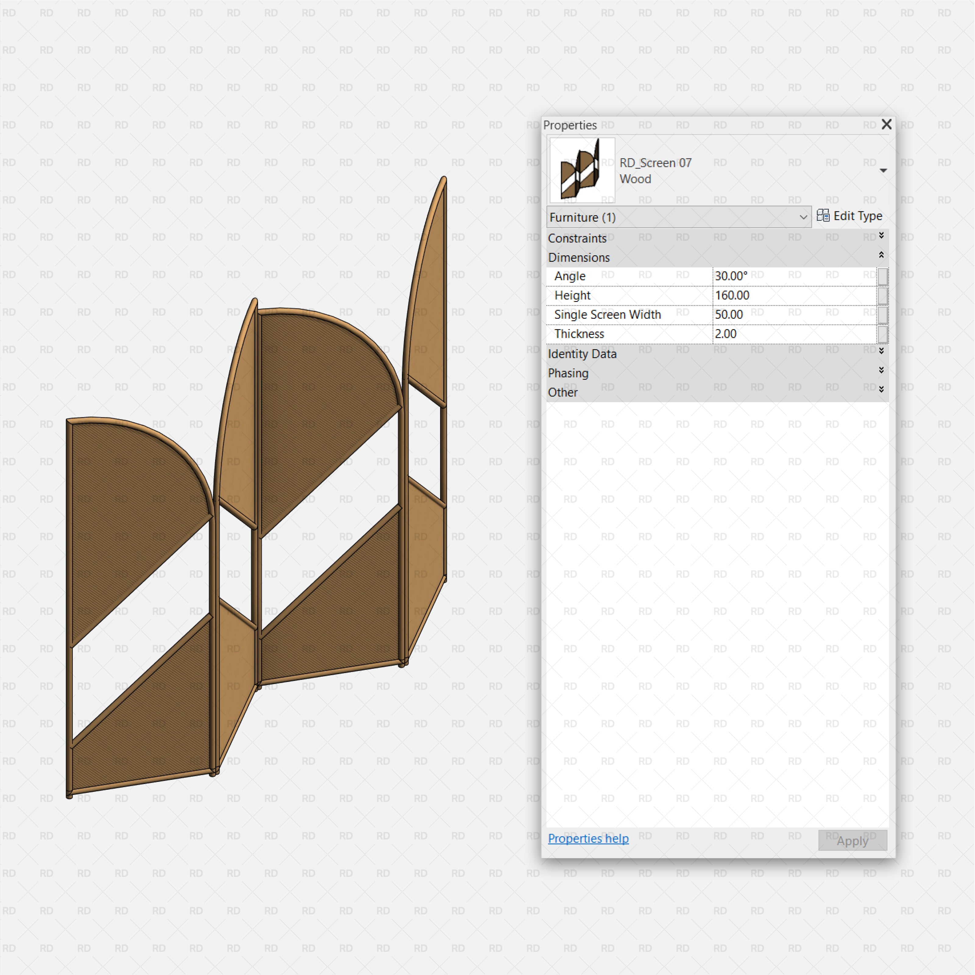 Rectangular Frame Divider with Geometric Panels
revit family