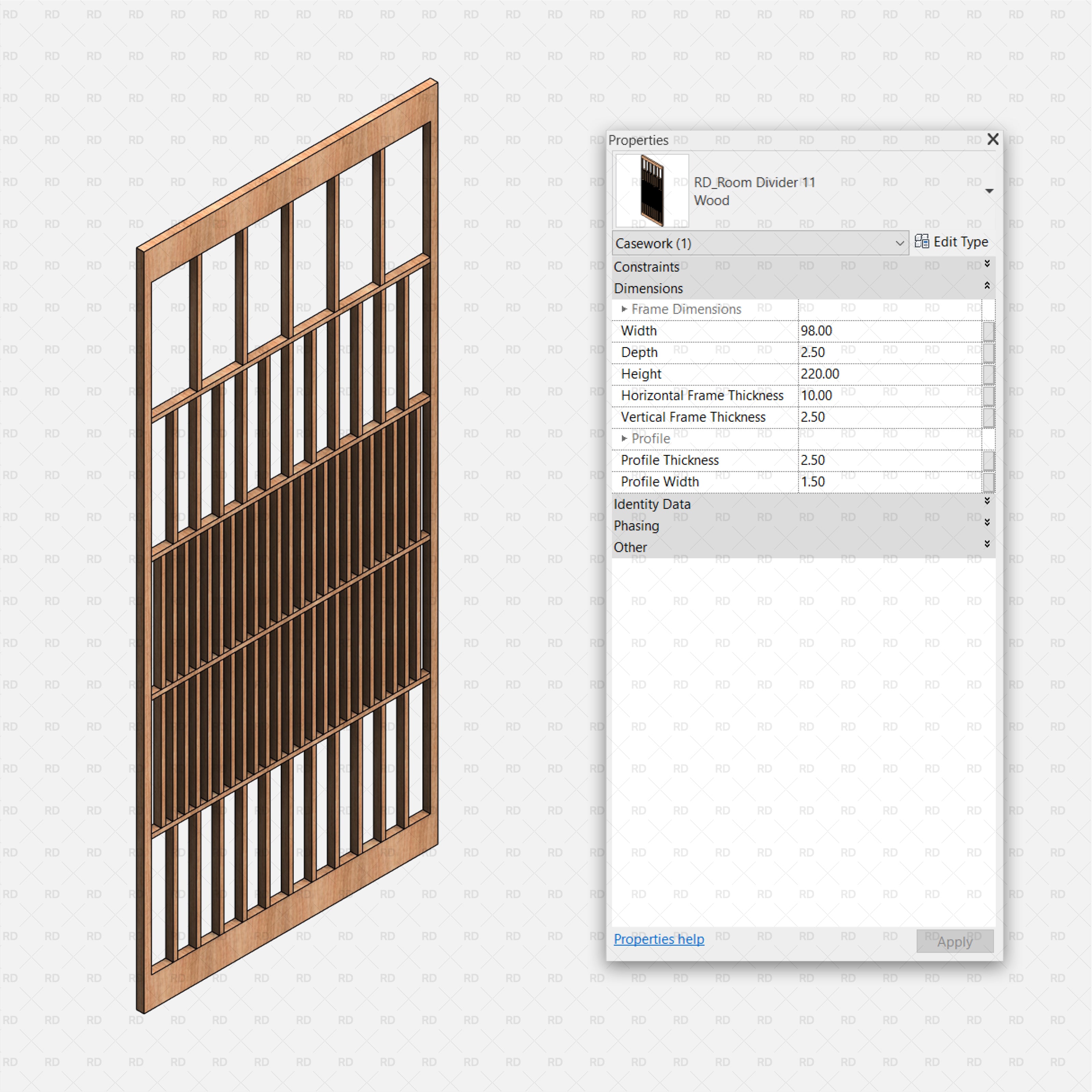 japanese style partition wall revit family 