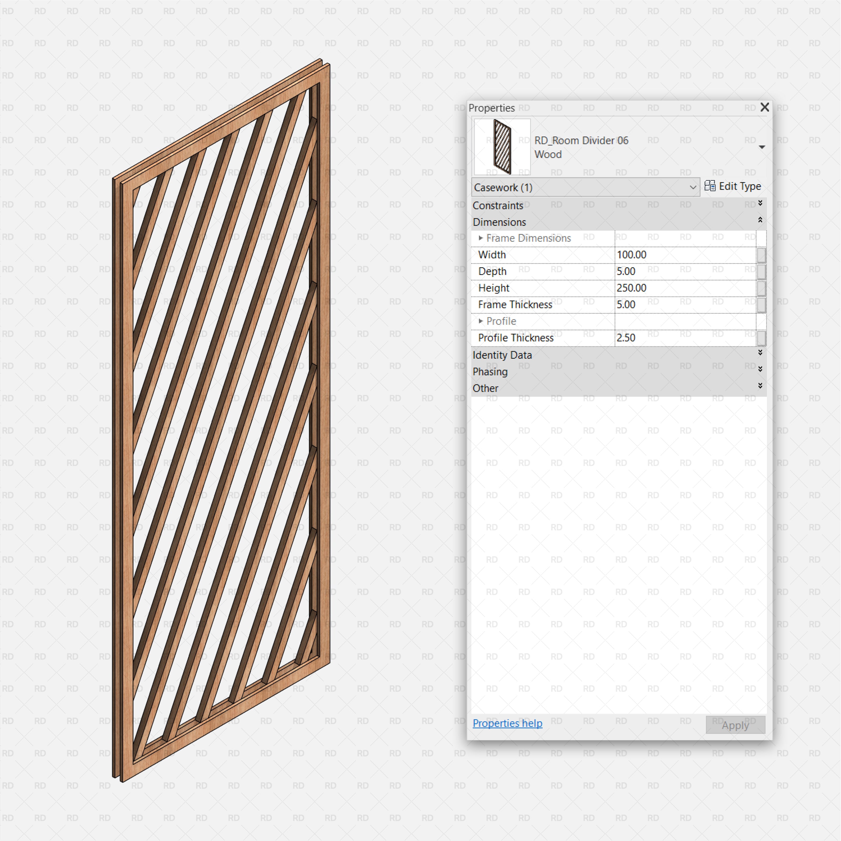 revit wooden panel diagonal 