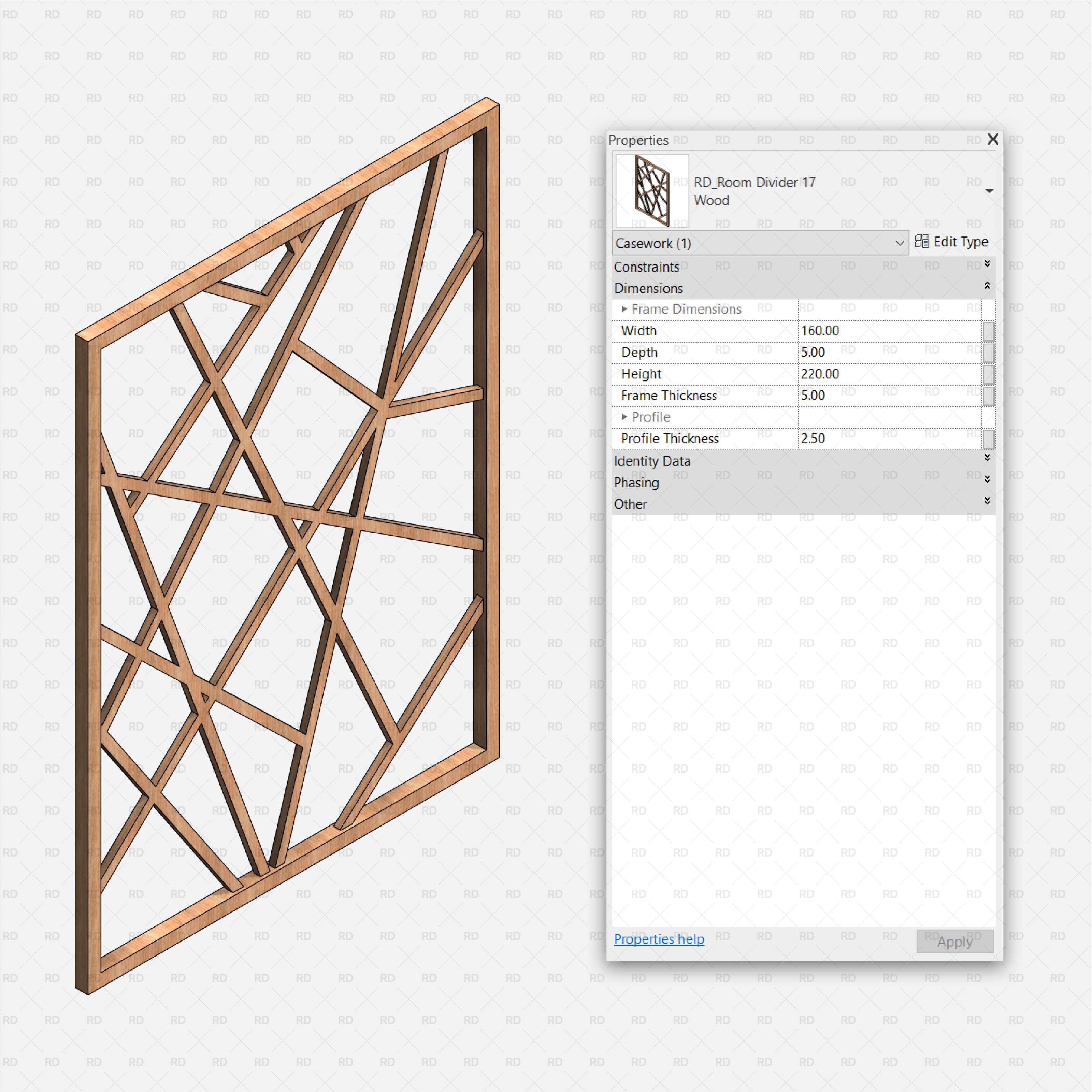 revit partition walls family pattern