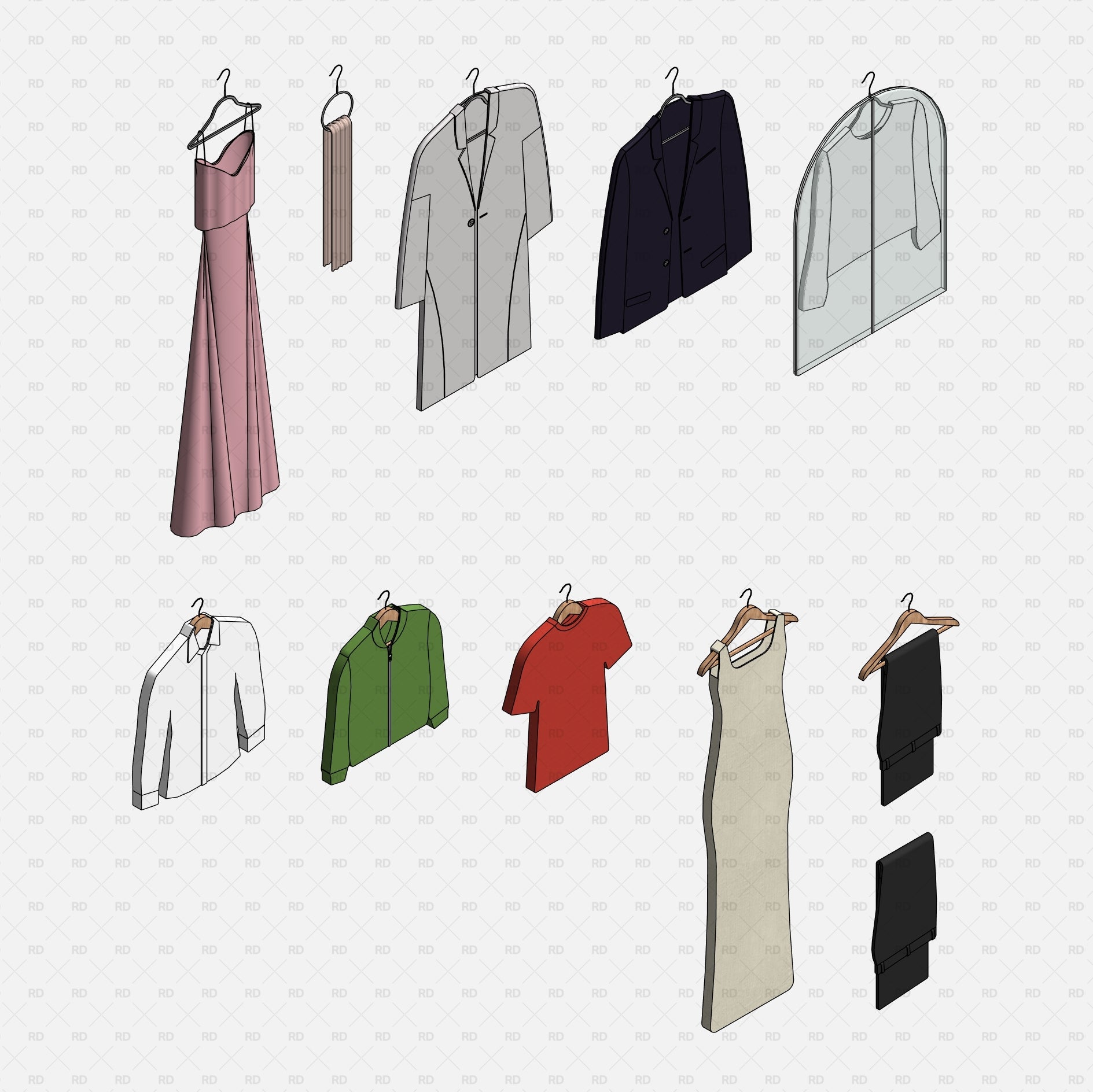 Revit Wardrobe Objects | 55 Families | RD Studio