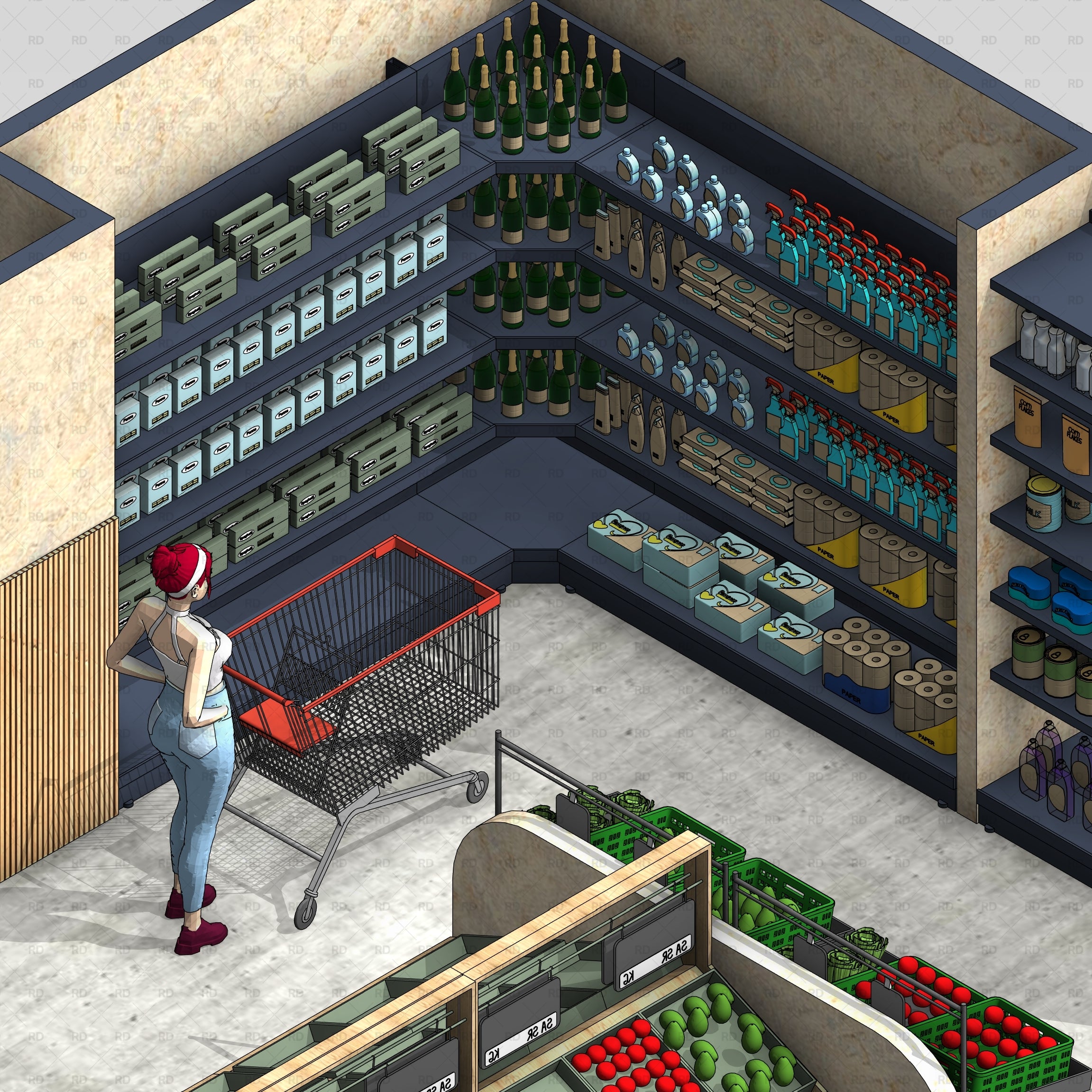 Revit Supermarket and Grocery Store Equipment Families download 2020 project retail architecture 