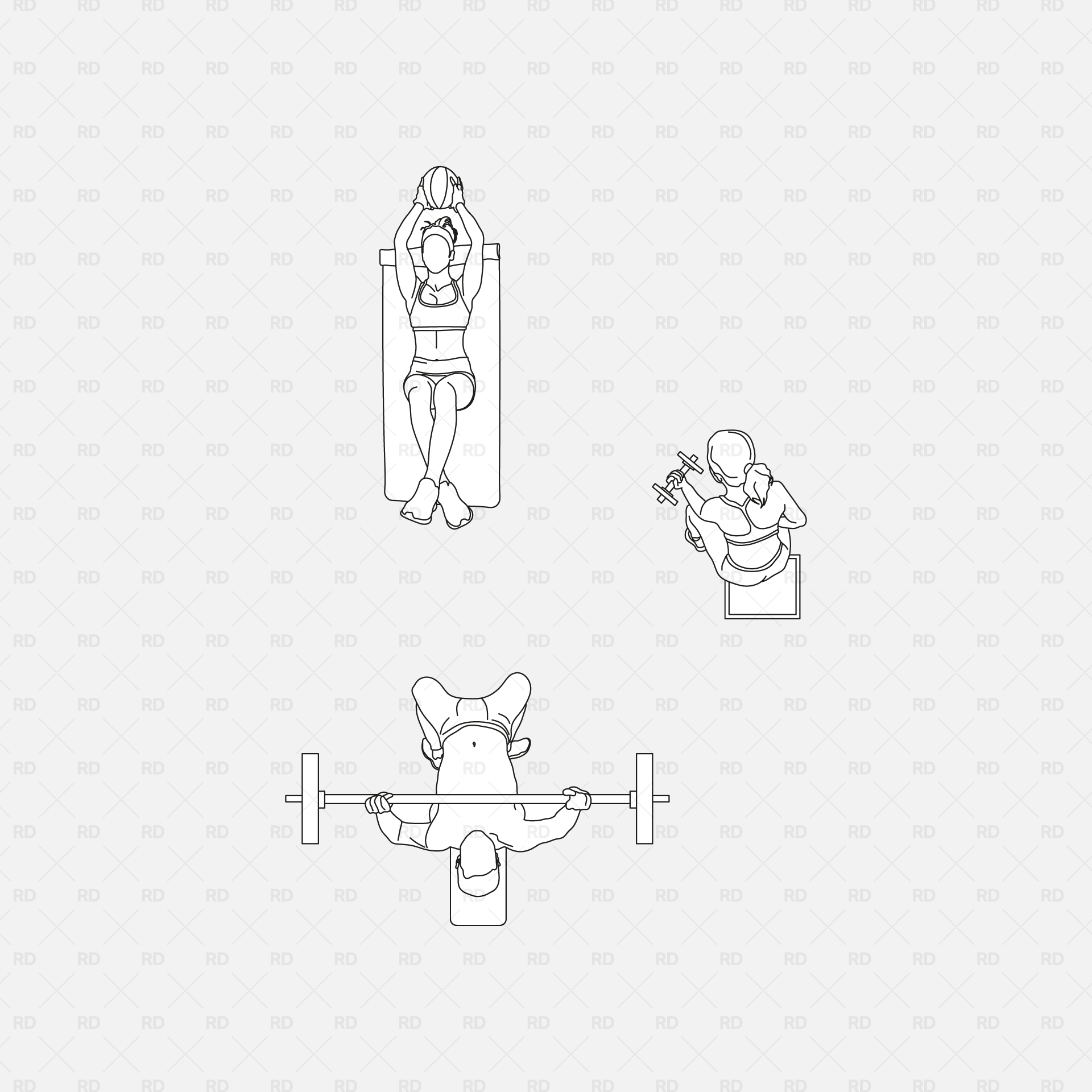 Revit 2D People at the Gym