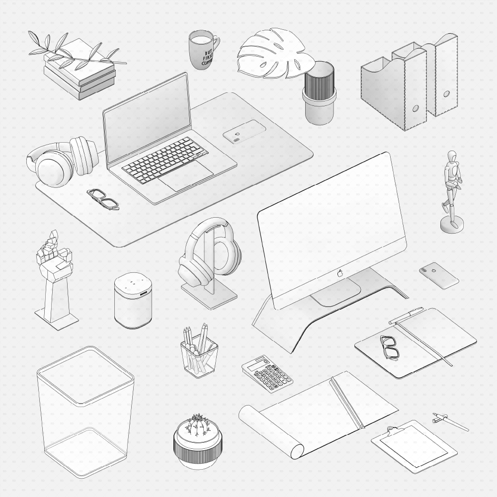 revit office small objects