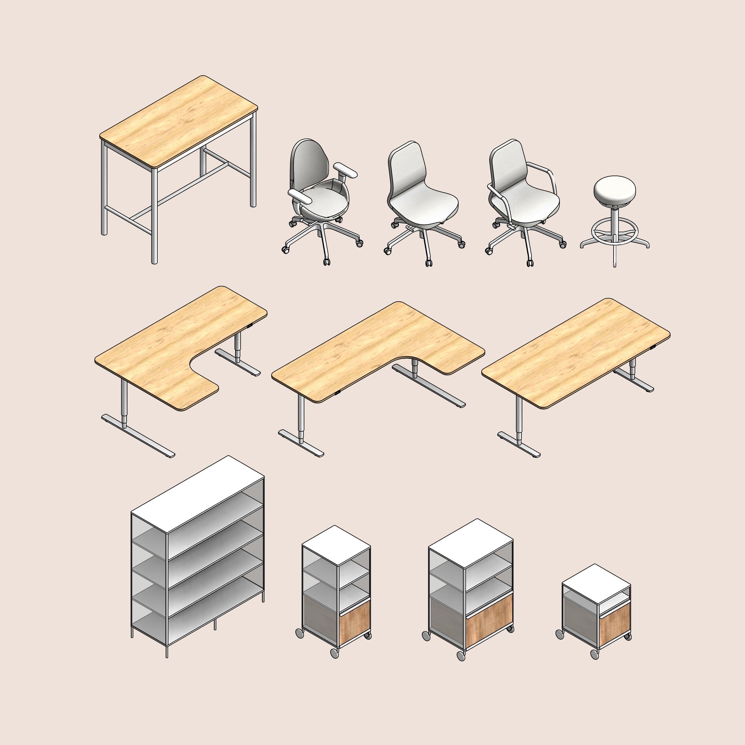 revit Parametric Office Furniture