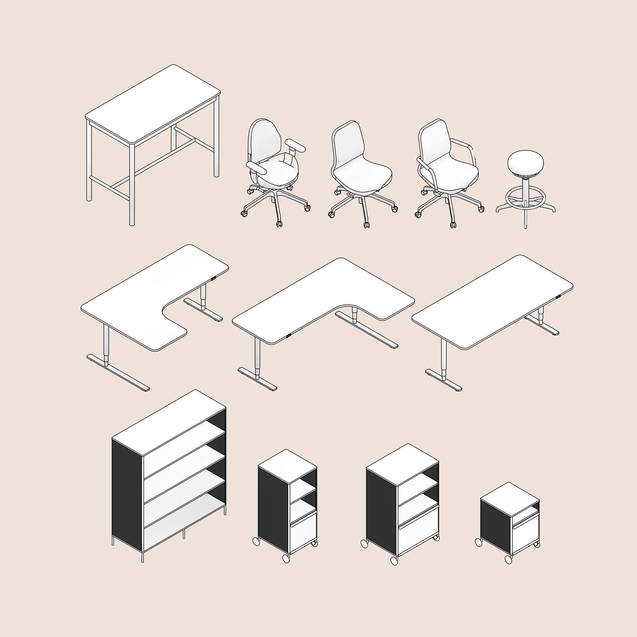 revit Parametric Office Furniture