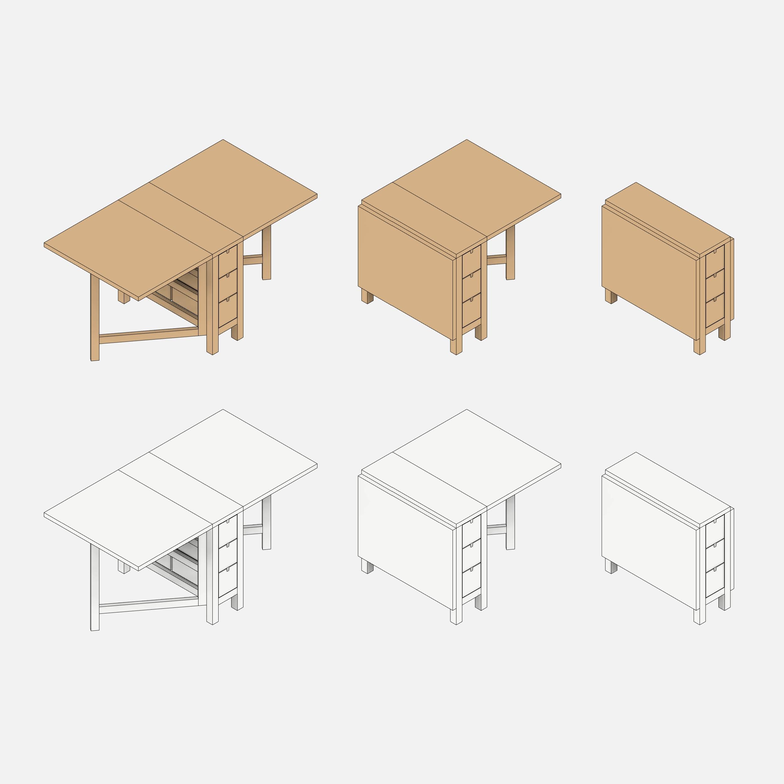  IKEA NORDEN table revit 