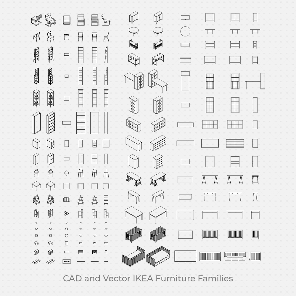 CAD Blocks & Vector ai IKEA furniture download