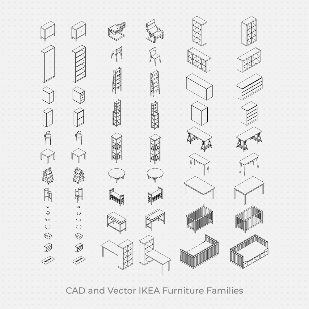 CAD Blocks & Vector ai IKEA furniture download
