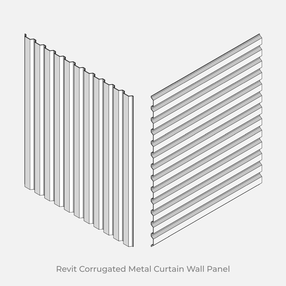 Revit Corrugated Metal Curtain Wall Panel
