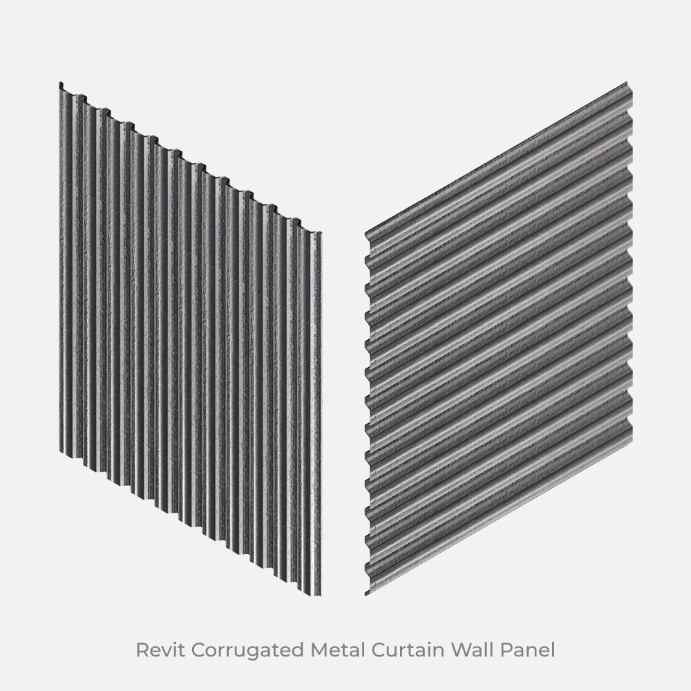Revit Corrugated Metal Curtain Wall Panel
