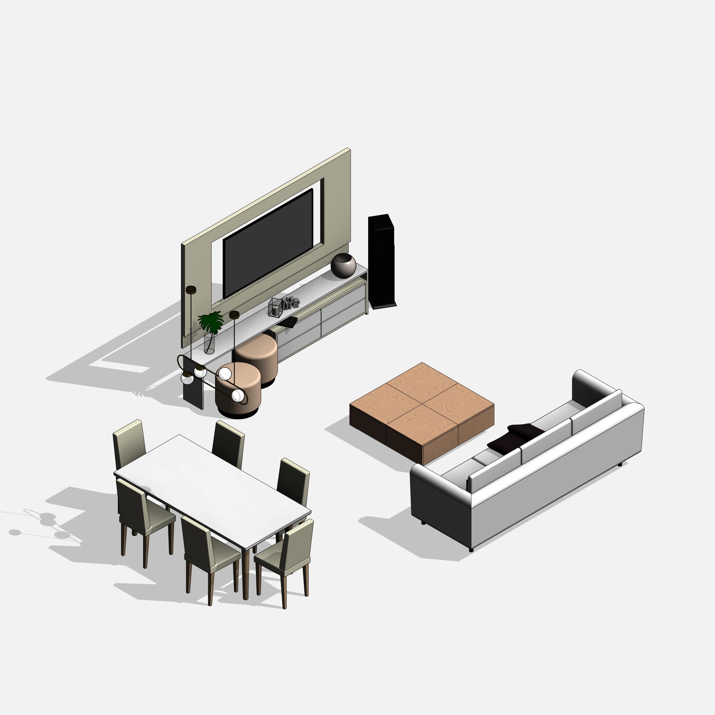 revit furniture living room decor