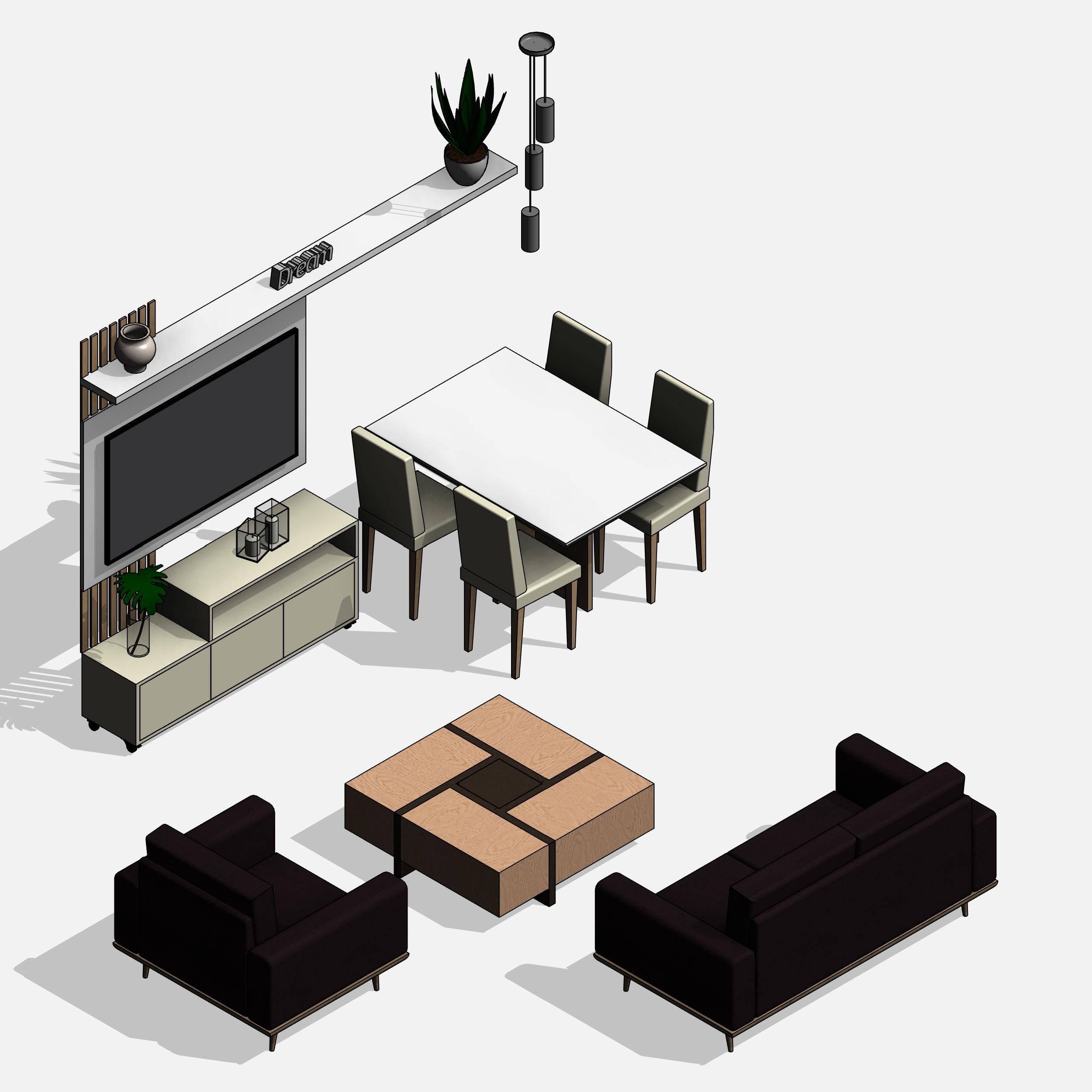 revit furniture living room decor