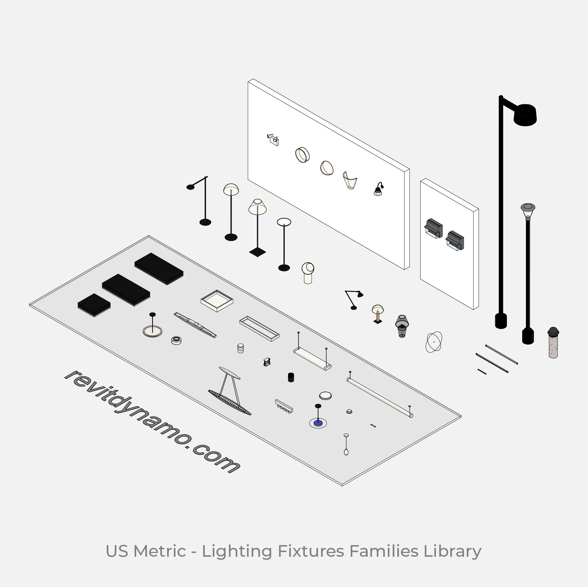 free download lighting families revit 