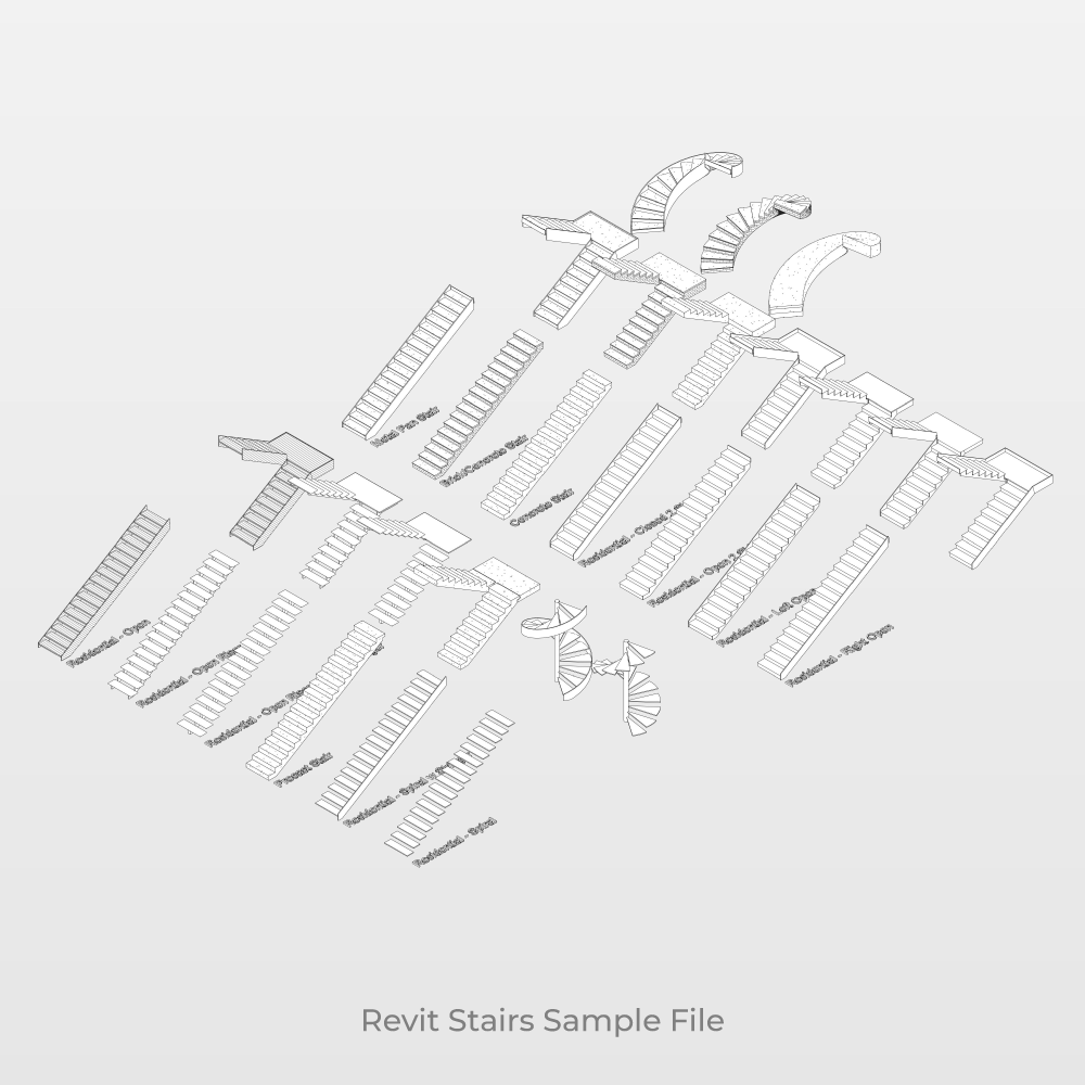 Revit Stairs System Families Samples free download