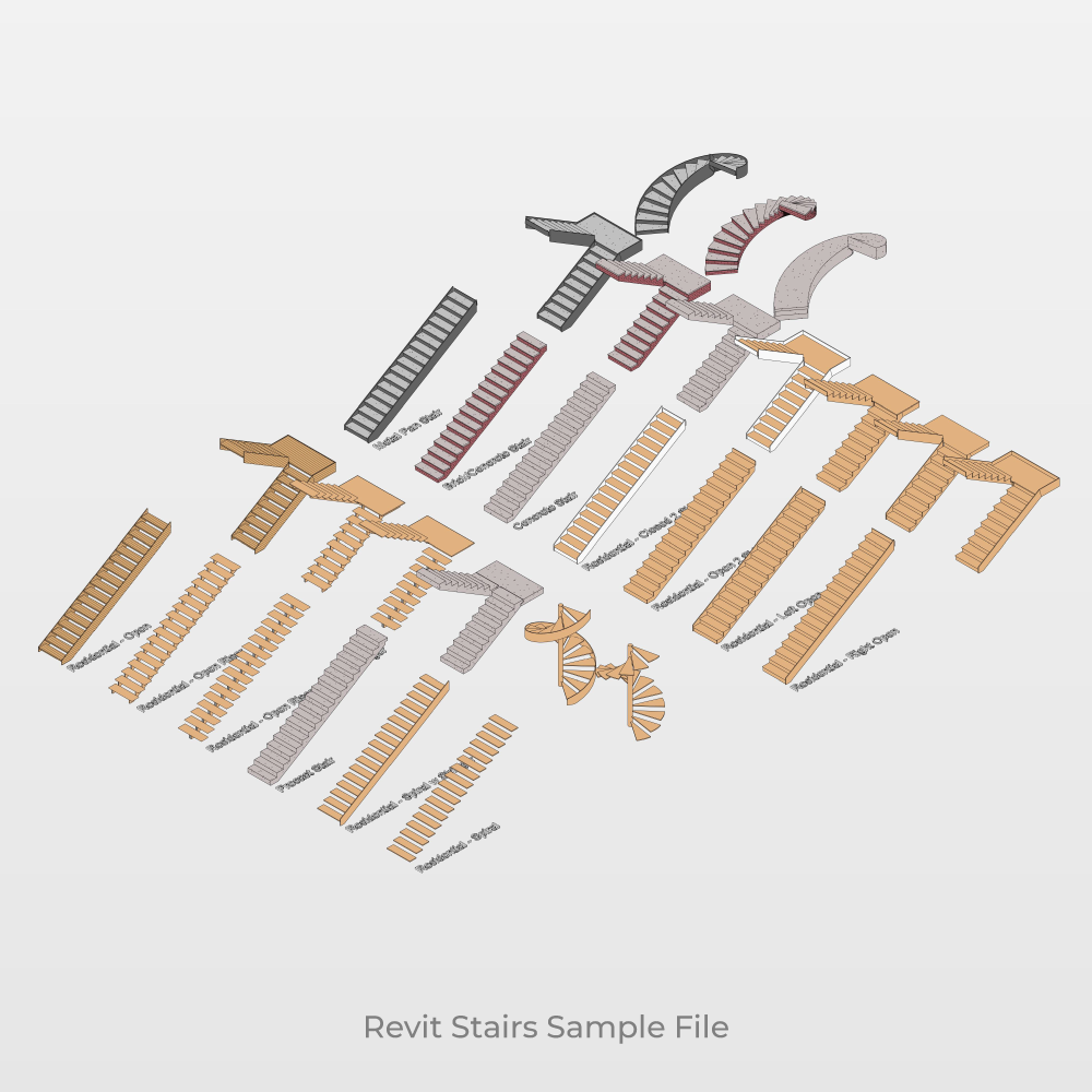 Revit Stairs System Families Samples free download