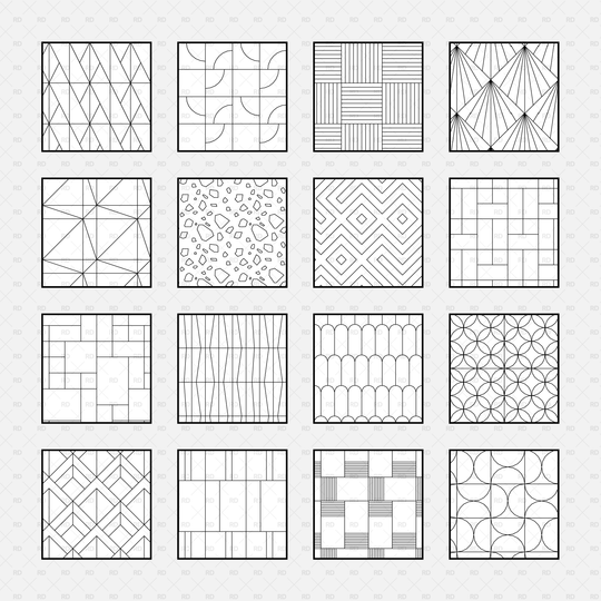 Revit Patterns Library - Modern Tiles | Download RVT | Revit Dynamo