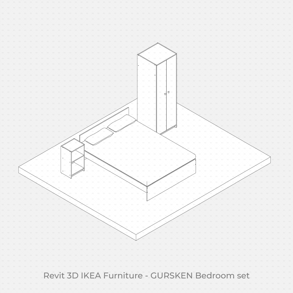 IKEA Revit 3D Furniture Families - GURSKEN Bedroom furniture