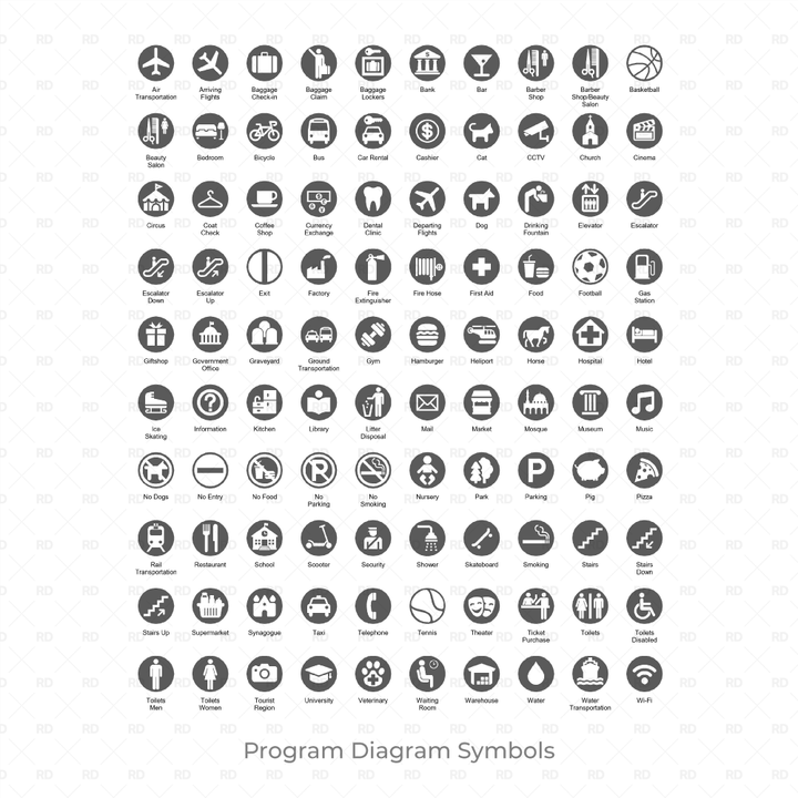 Revit 2D Symbols - Site Analysis and Program Diagrams