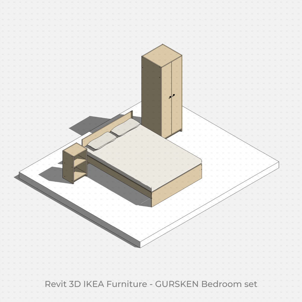 IKEA Revit 3D Furniture Families - GURSKEN Bedroom furniture