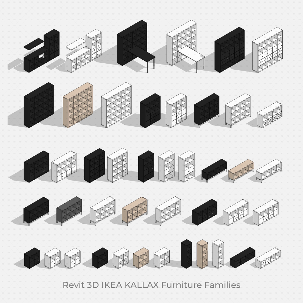 Download IKEA Revit Furniture Families KALLAX Series