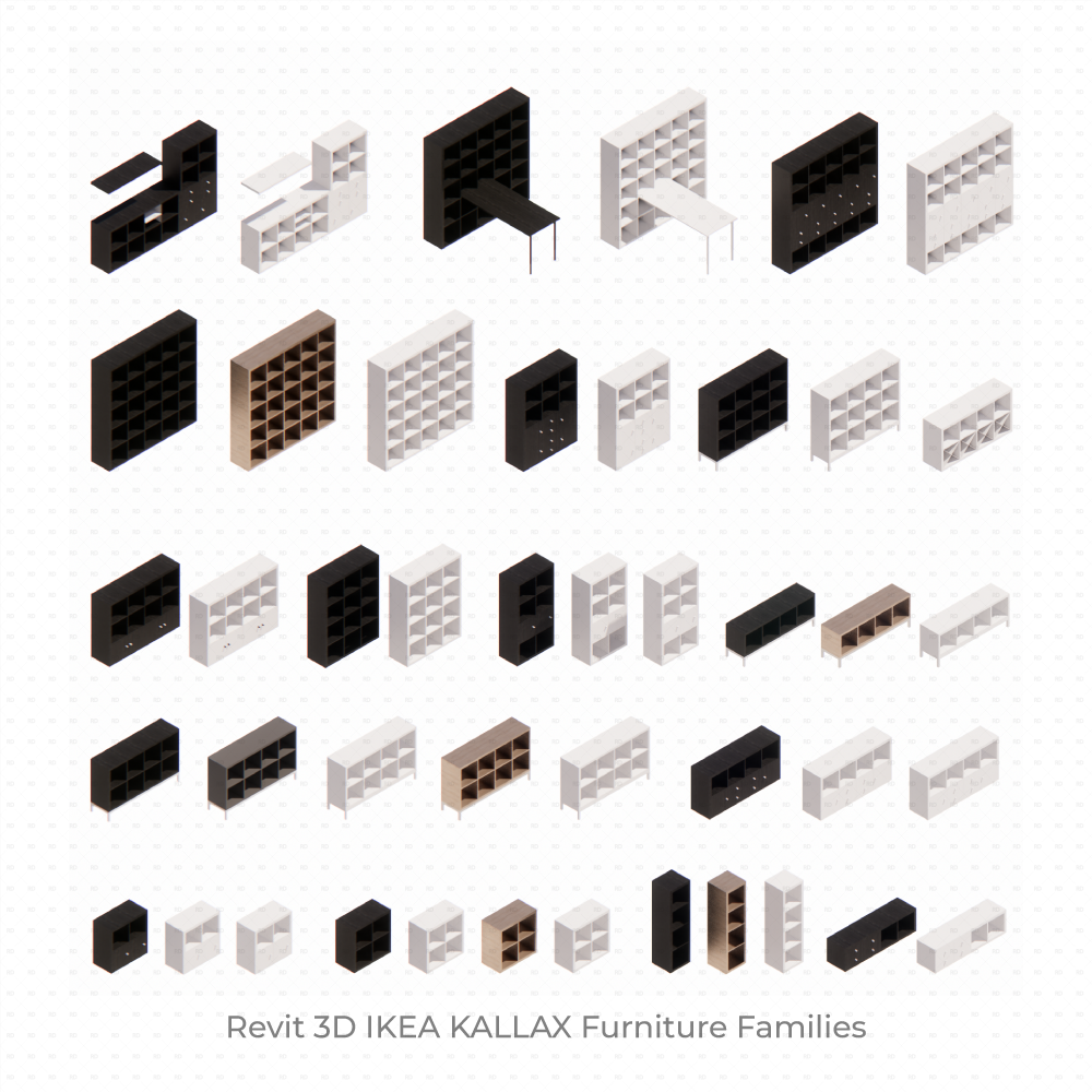 Download IKEA Revit Furniture Families KALLAX Series