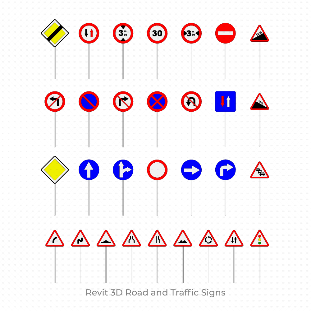 Download Revit Road and Traffic Signs Families